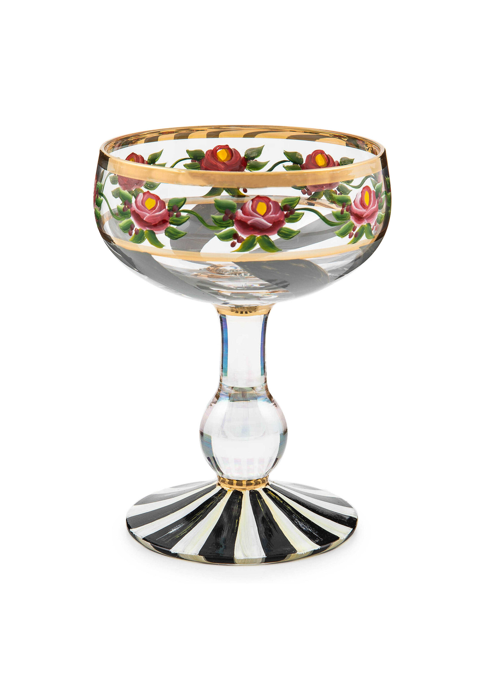 MacKenzie-Childs maypole sterling coupe glass