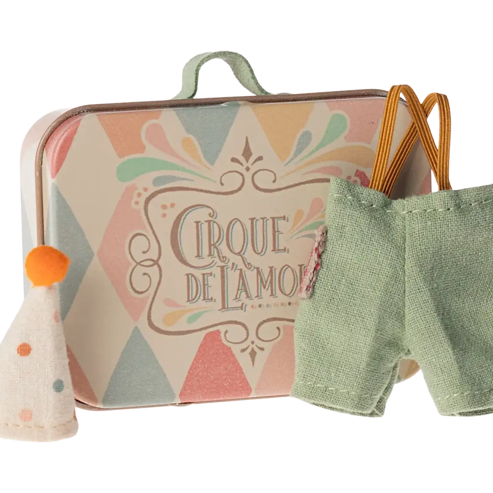 Maileg USA Clown clothes in suitcase, Little Brother
