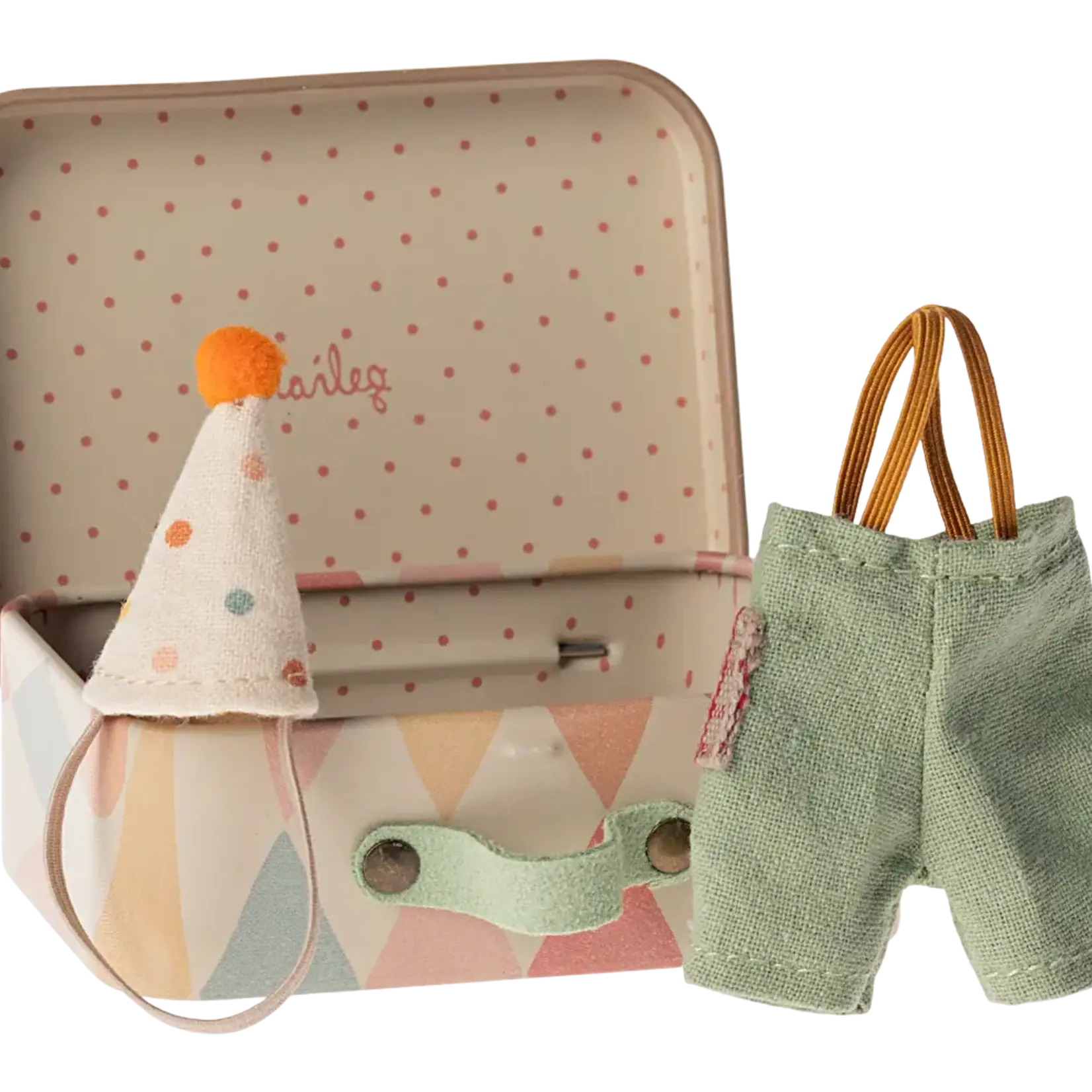 Maileg USA Clown clothes in suitcase, Little Brother