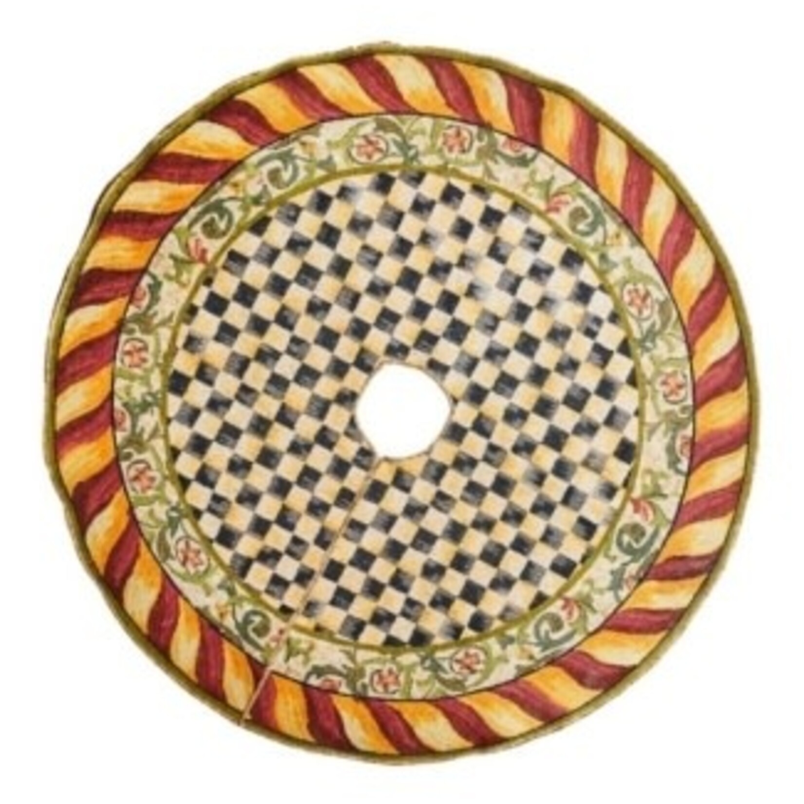 MacKenzie-Childs Courtly Check Red & Gold Tree Skirt