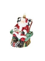 MacKenzie-Childs Wish List Santa Glass Ornament