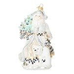 MacKenzie-Childs Crystal Palace Santa and Polar Bear Glass Ornament