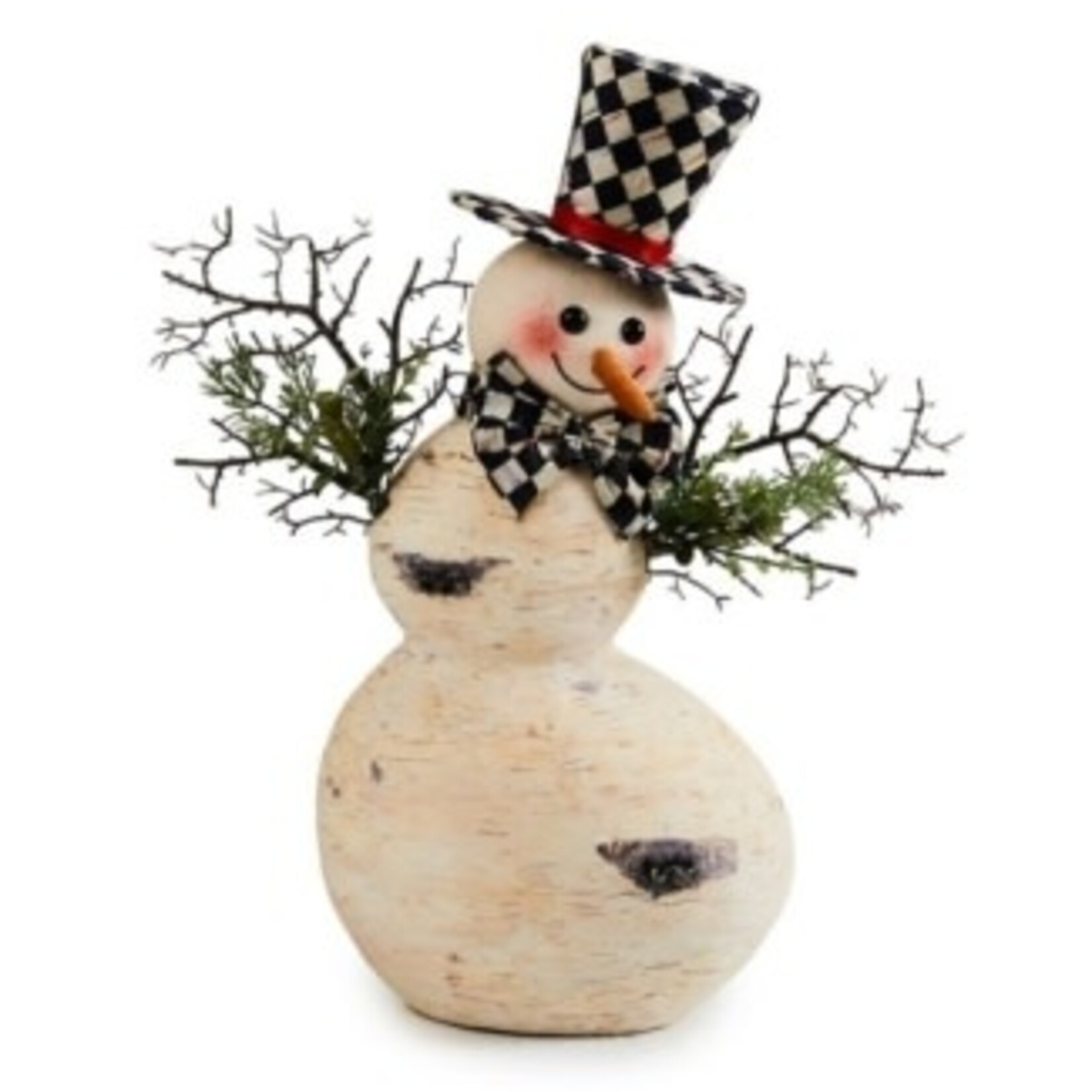 MacKenzie-Childs Farmhouse Holiday Small Birch Snowman Figurine