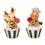 MacKenzie-Childs Bake Shop Gingerbread & Deer Cupcake Boxes, Set of 2
