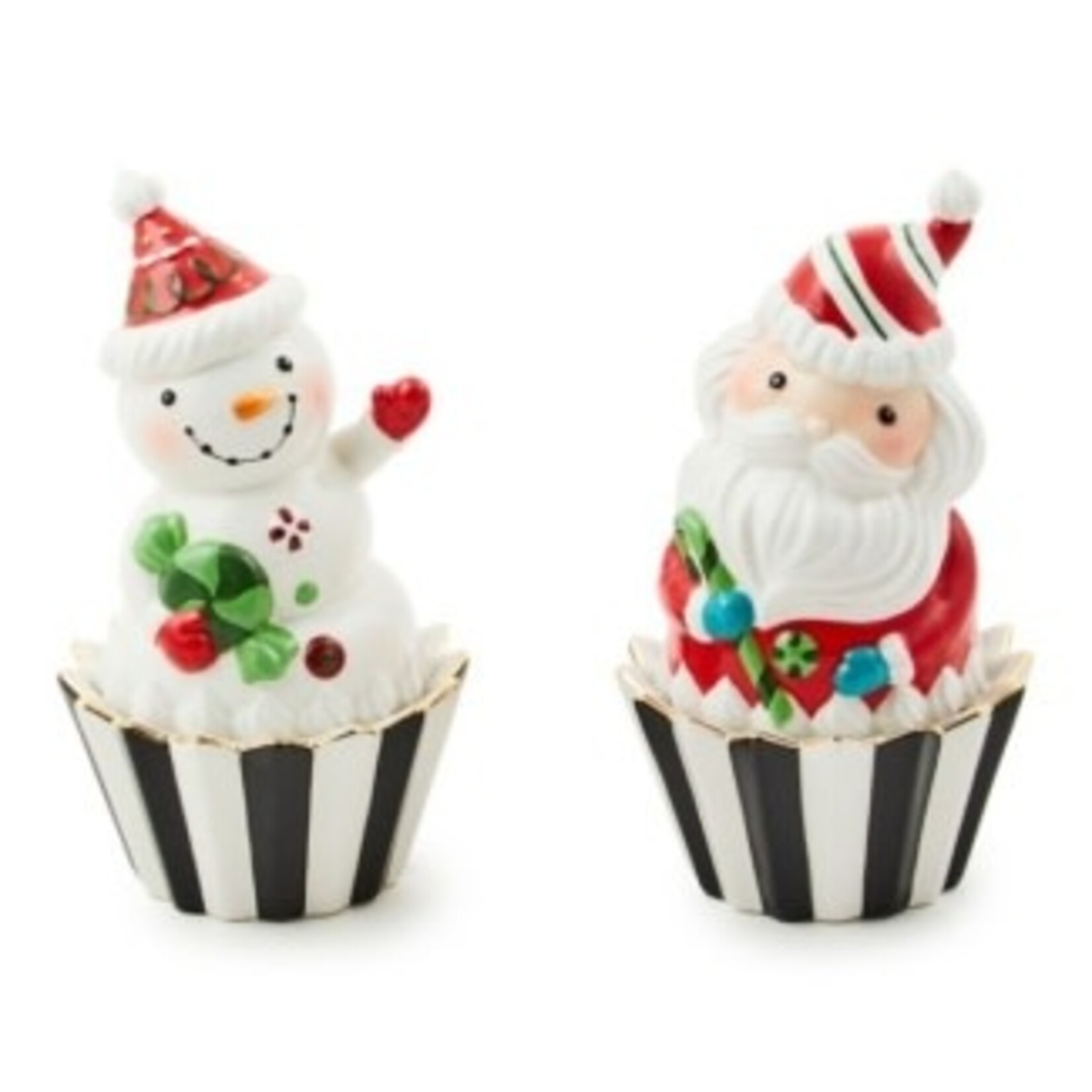 MacKenzie-Childs Bake Shop Santa & Snowman Cupcake Boxes, Set of 2
