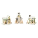 MacKenzie-Childs Farmhouse Holiday Illuminated Mini Paper Houses, Set of 3