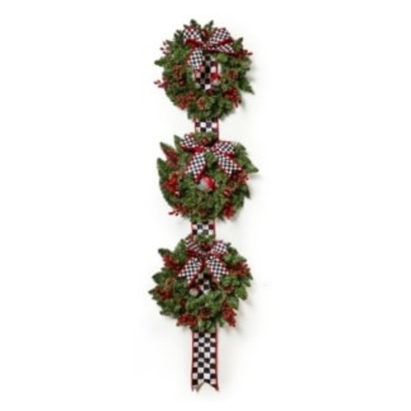 MacKenzie-Childs Cozy Christmas Triple Door Wreath