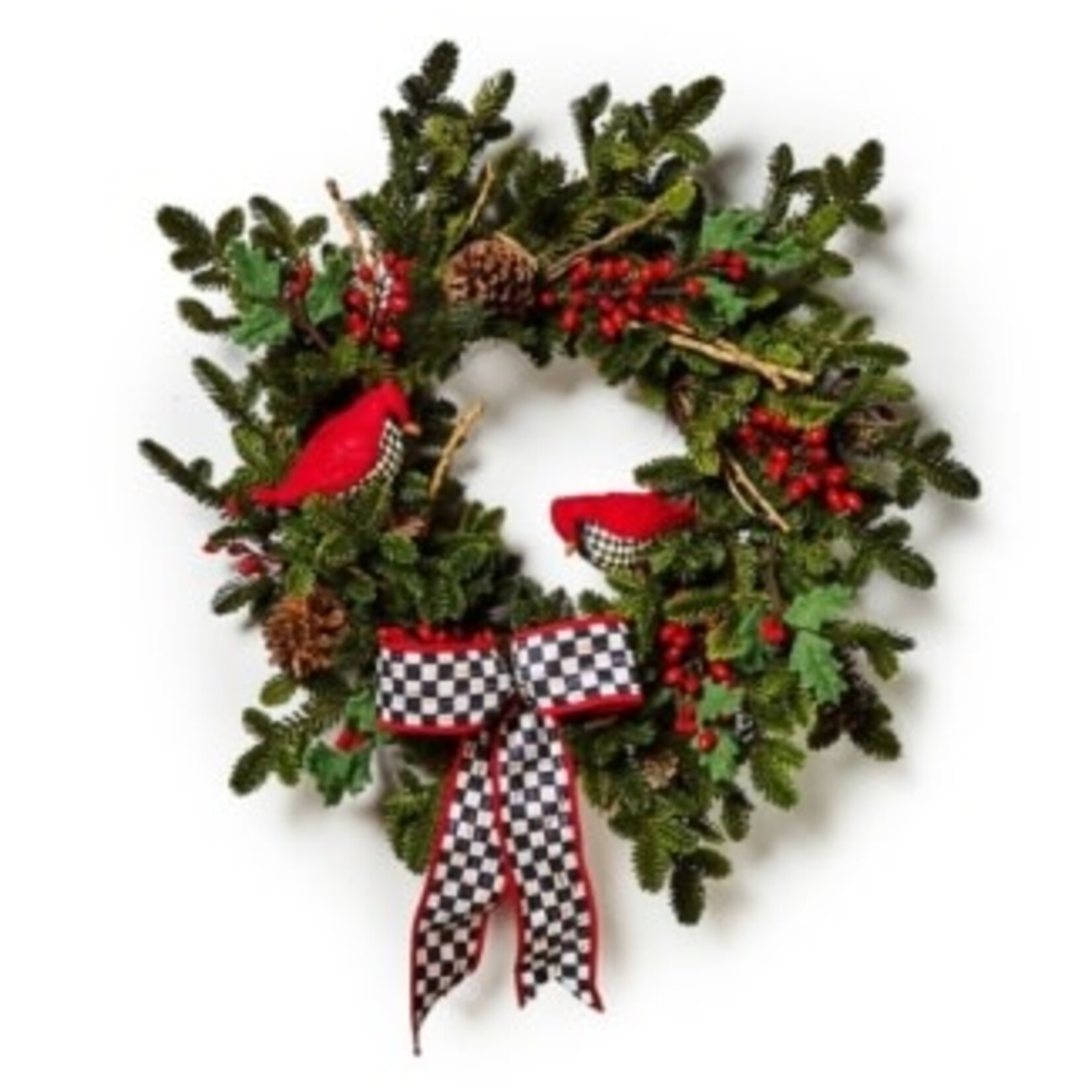 MacKenzie-Childs Cozy Christmas Cardinal Wreath