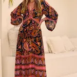 Nine Lives Bazaar Pink Noir Empire Dress