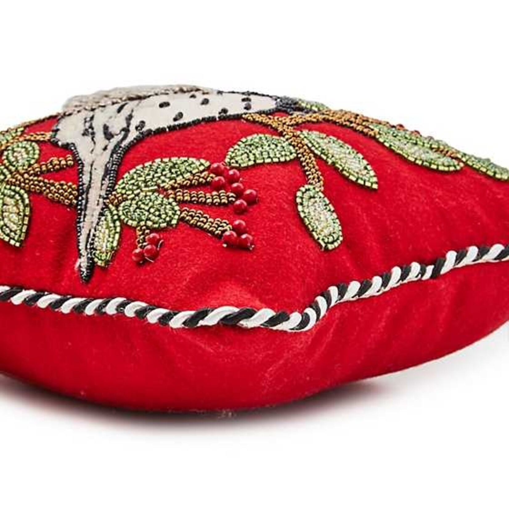 MacKenzie-Childs Chickadee Beaded Throw Pillow