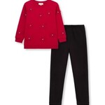 Peek Aren't You Curious Lace Florals Pant Set - Red