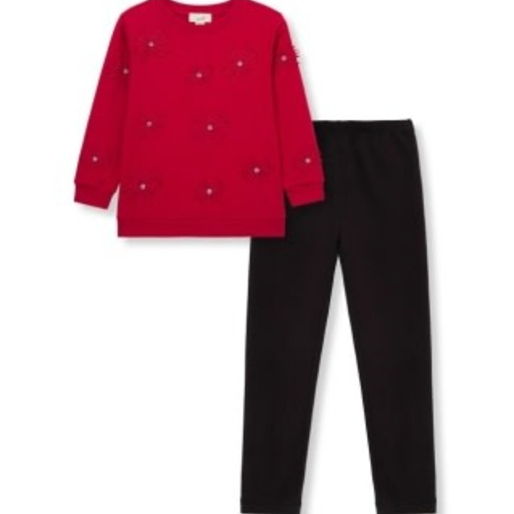 Peek Aren't You Curious Lace Florals Pant Set - Red