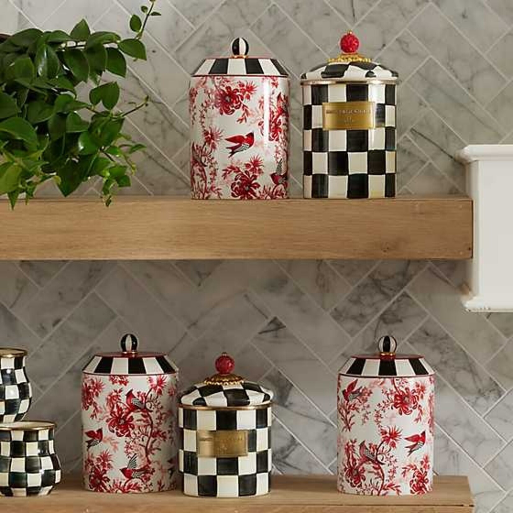 MacKenzie-Childs Cardinal Toile Canister