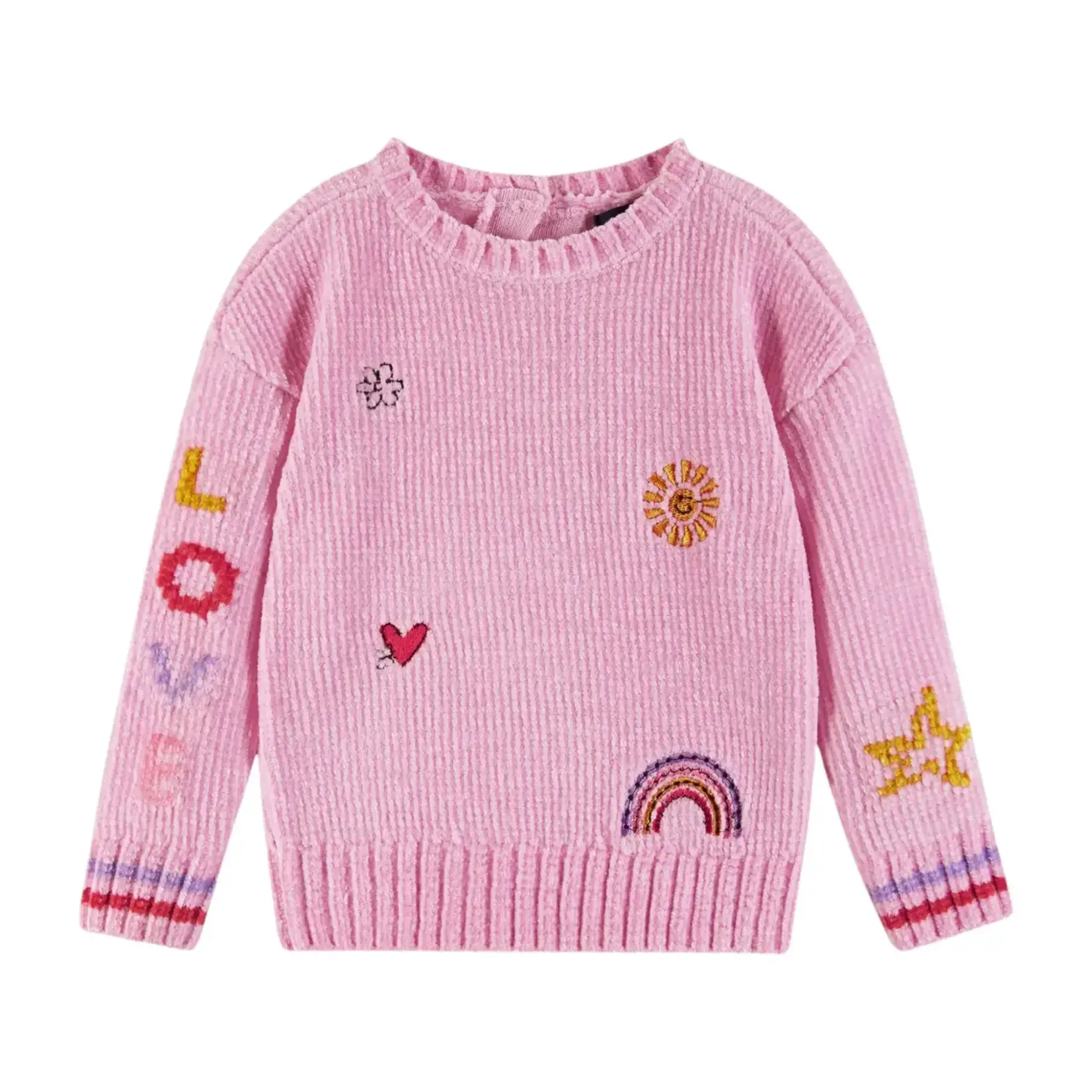Andy & Evan Kids Chenille Sweater & Printed Legging 2 pc Set - Multicolor Joy Vibes Pink