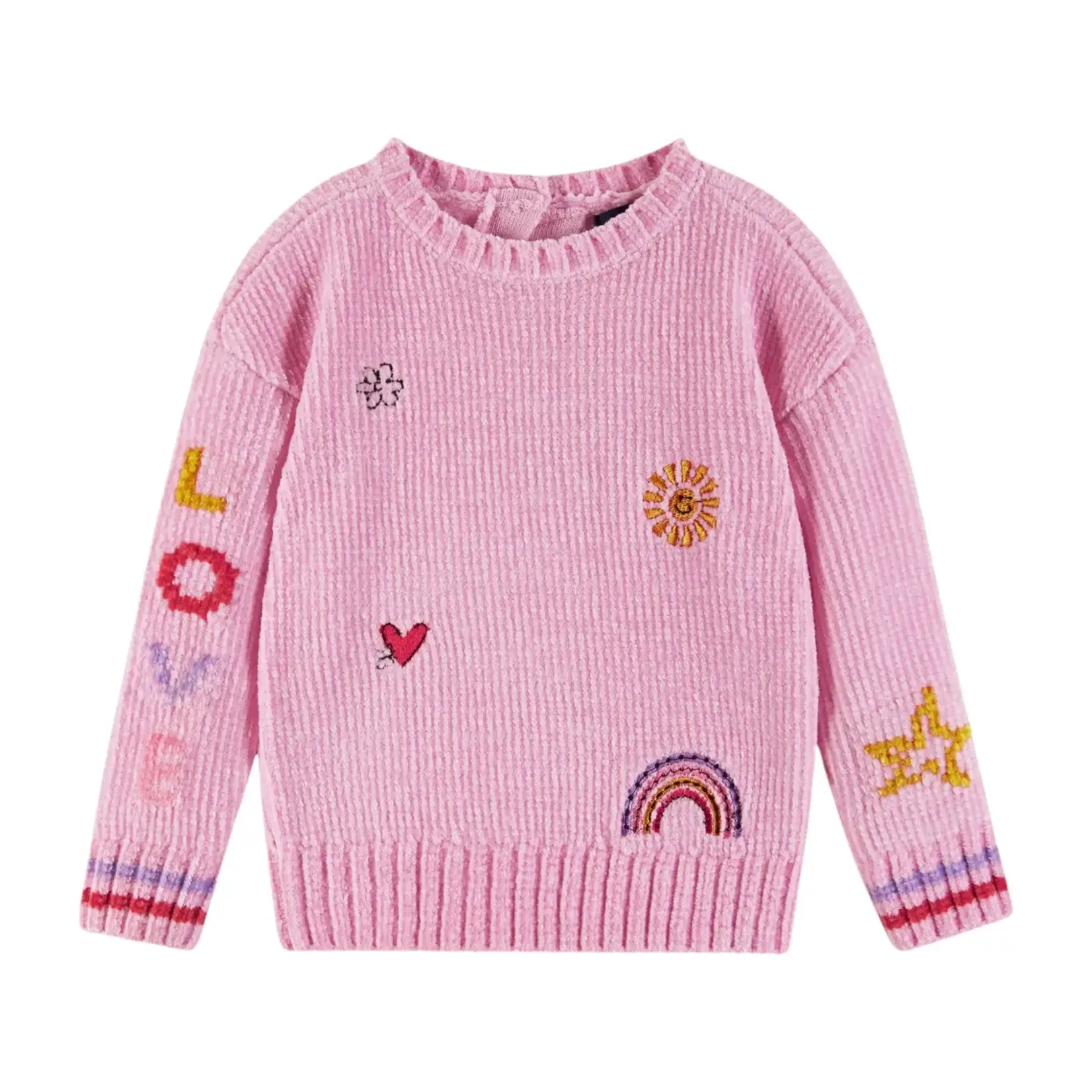 Andy & Evan Chenille Sweater & Printed Legging 2 pc Set - Multicolor Joy Vibes Pink