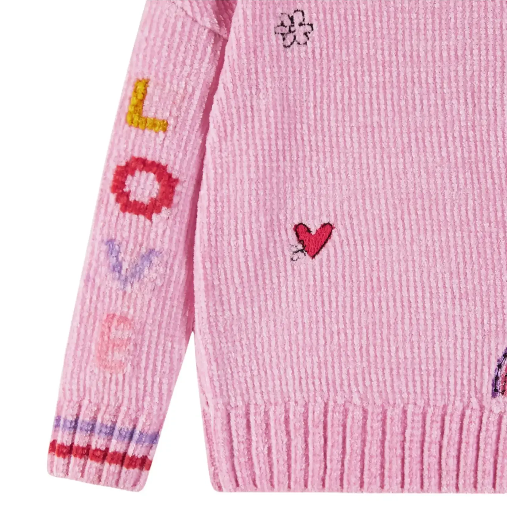 Andy & Evan Chenille Sweater & Printed Legging 2 pc Set - Multicolor Joy Vibes Pink