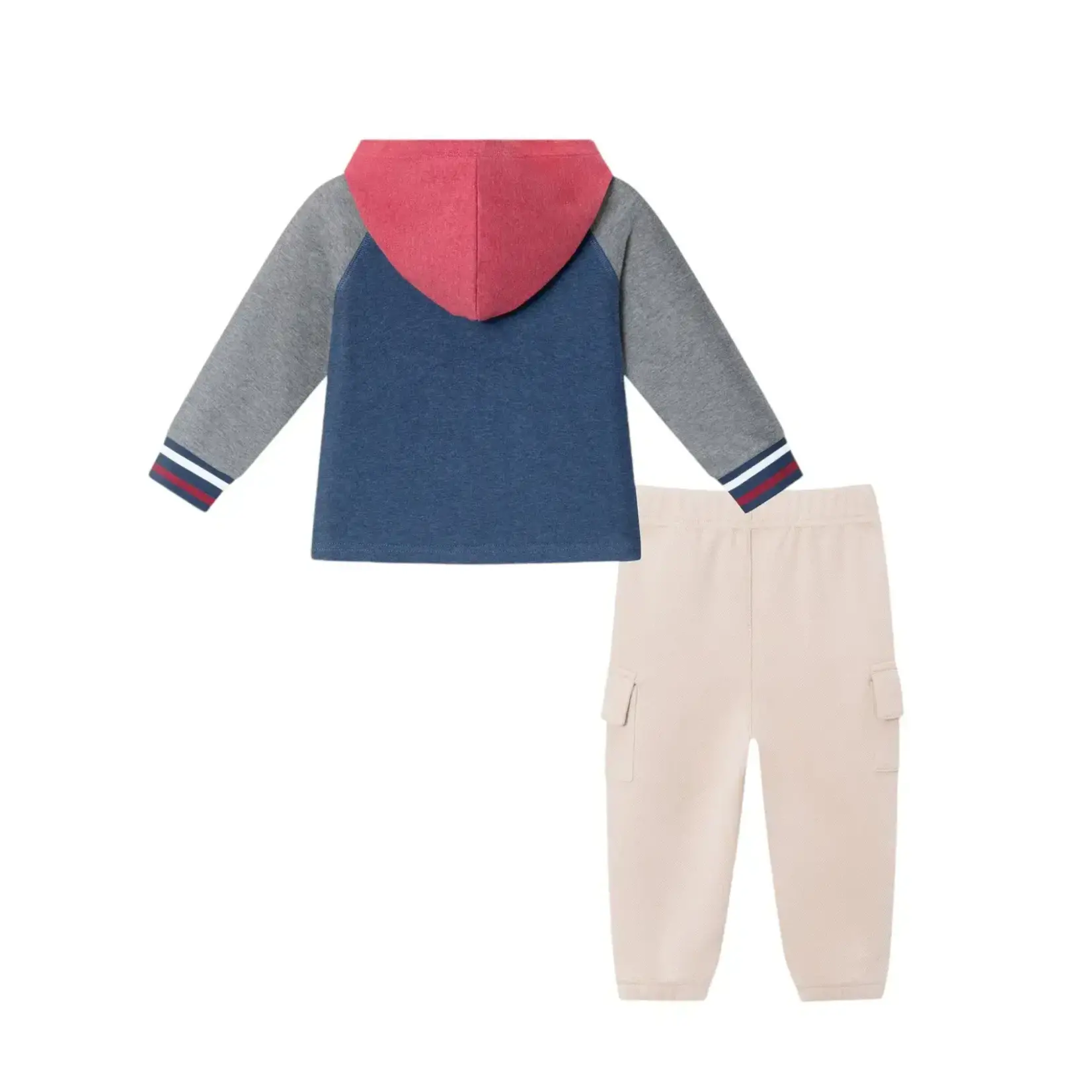 Andy & Evan Hooded Jersey Tee & Jogger Set - Red, Navy, Grey