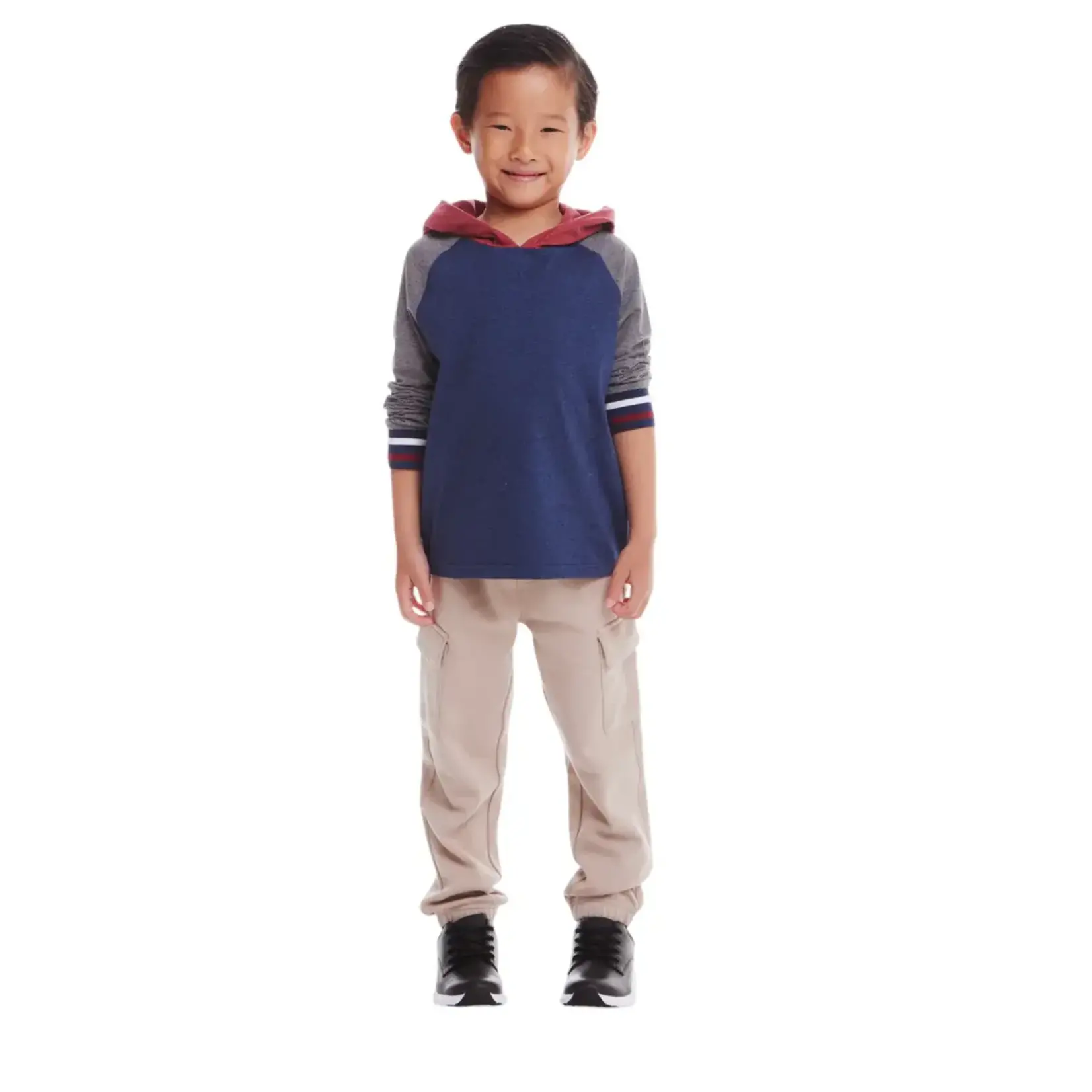 Andy & Evan Kids Hooded Colorblocked Jersey Tee & Jogger Set