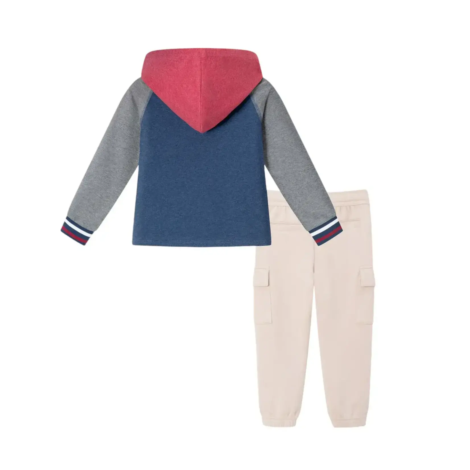 Andy & Evan Kids Hooded Colorblocked Jersey Tee & Jogger Set
