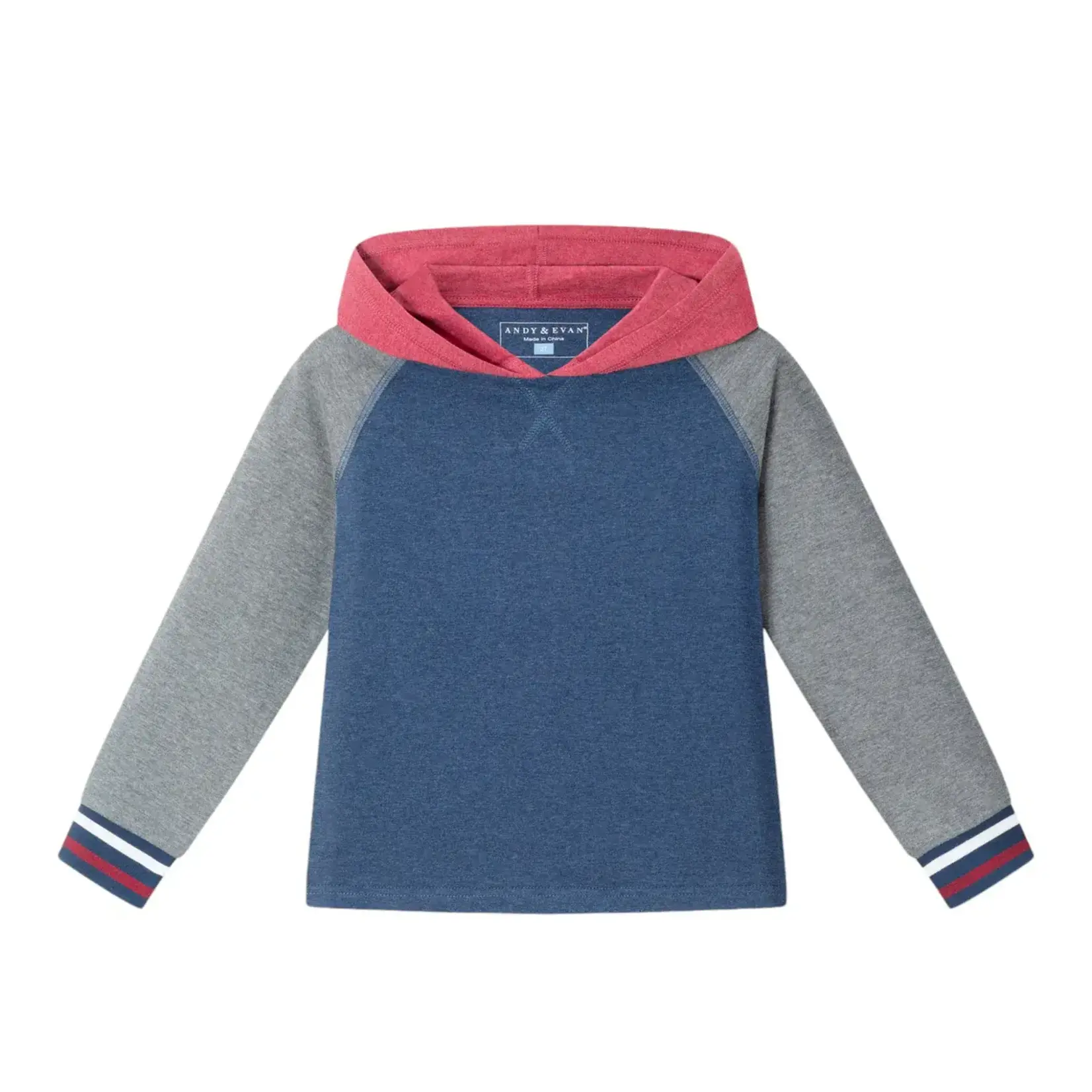 Andy & Evan Kids Hooded Colorblocked Jersey Tee & Jogger Set