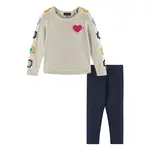 Andy & Evan Crochet Tunic Sweater & Jegging Set - White