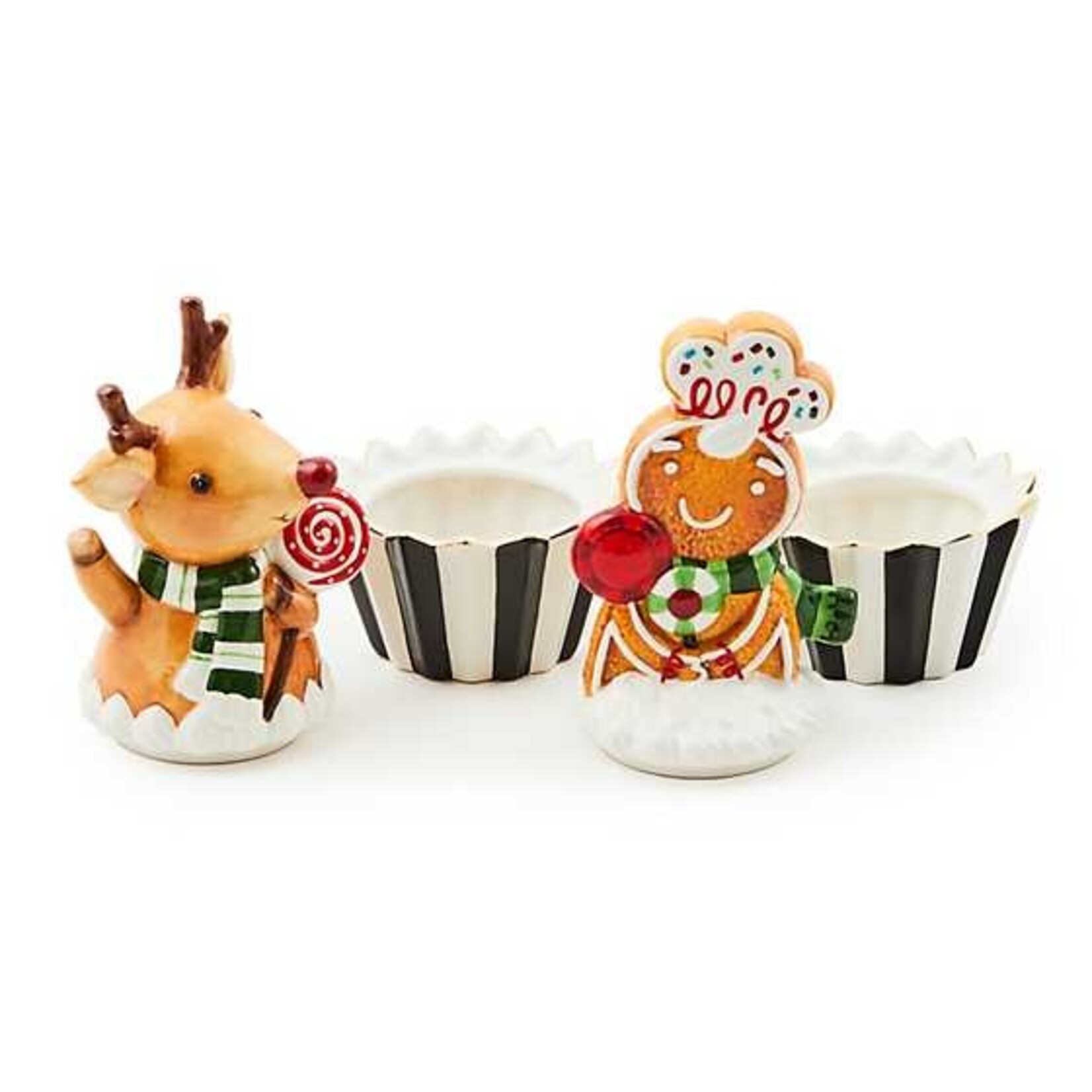 MacKenzie-Childs Bake Shop Gingerbread & Deer Cupcake Boxes, Set of 2