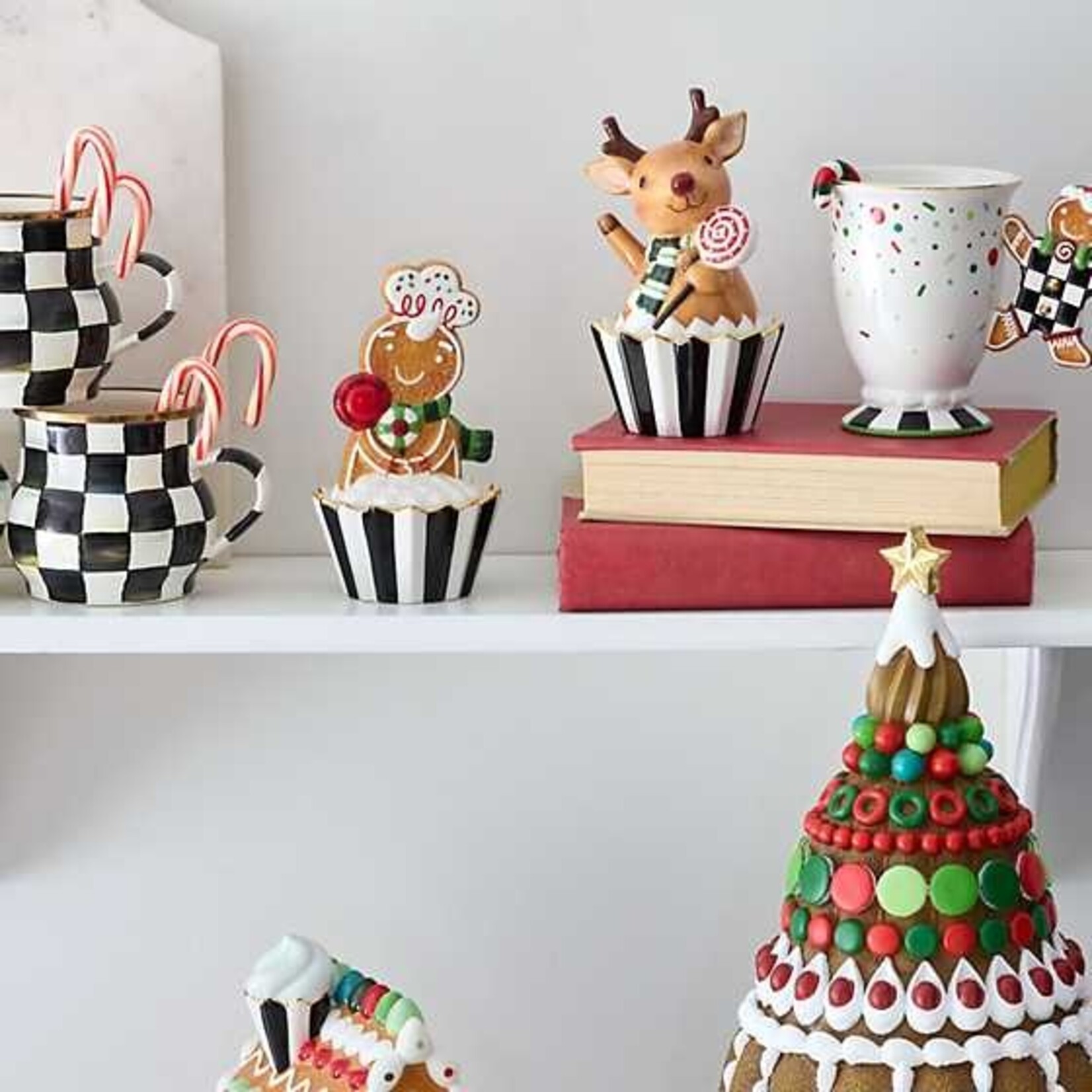 MacKenzie-Childs Bake Shop Gingerbread & Deer Cupcake Boxes, Set of 2