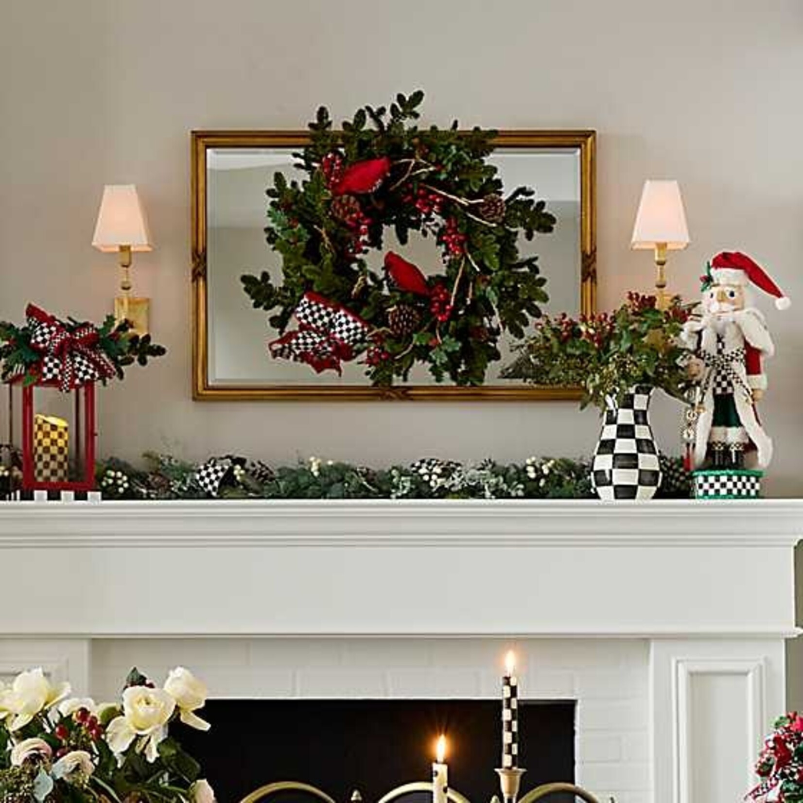 MacKenzie-Childs Cozy Christmas Cardinal Wreath