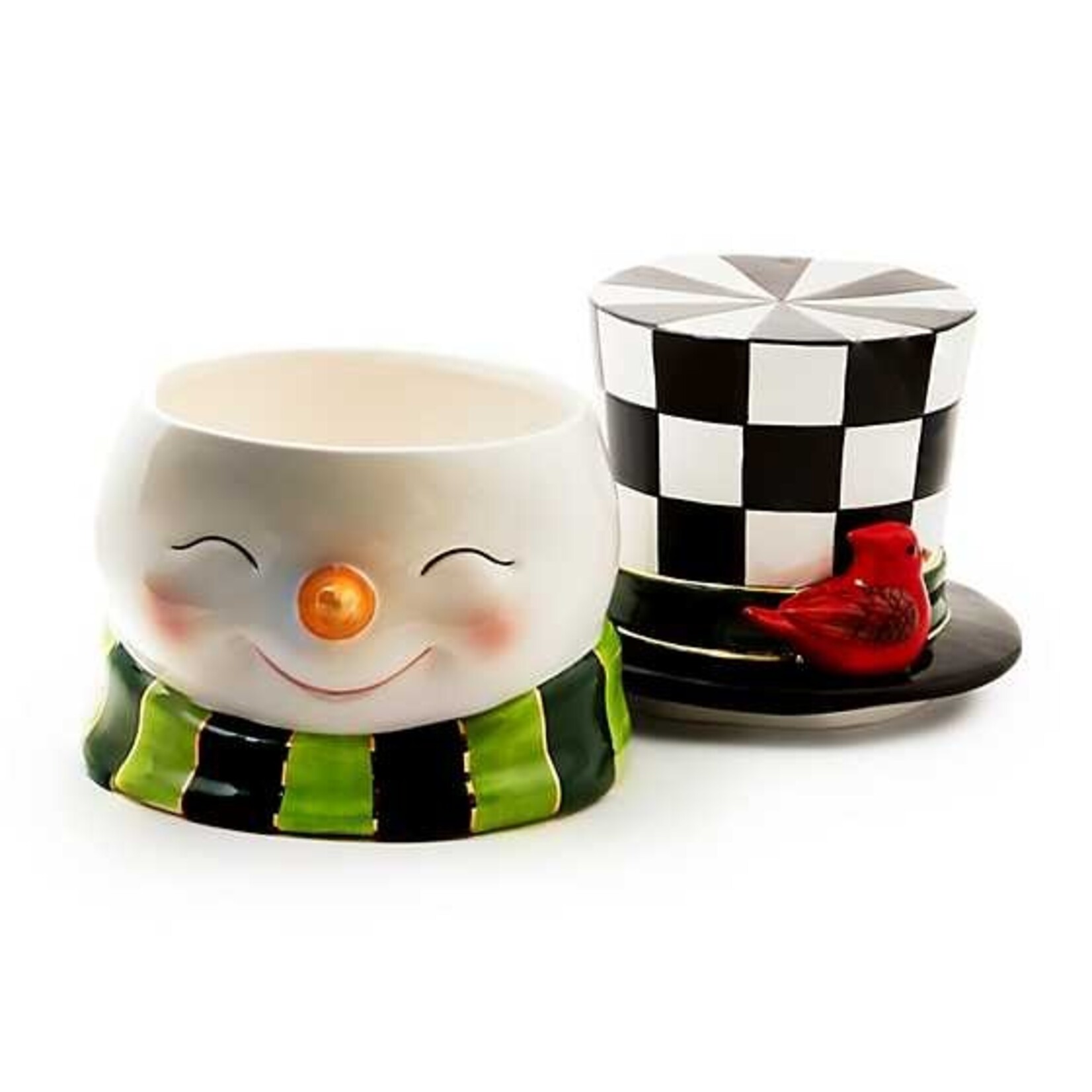 MacKenzie-Childs Cozy Christmas Snowman Cookie Jar