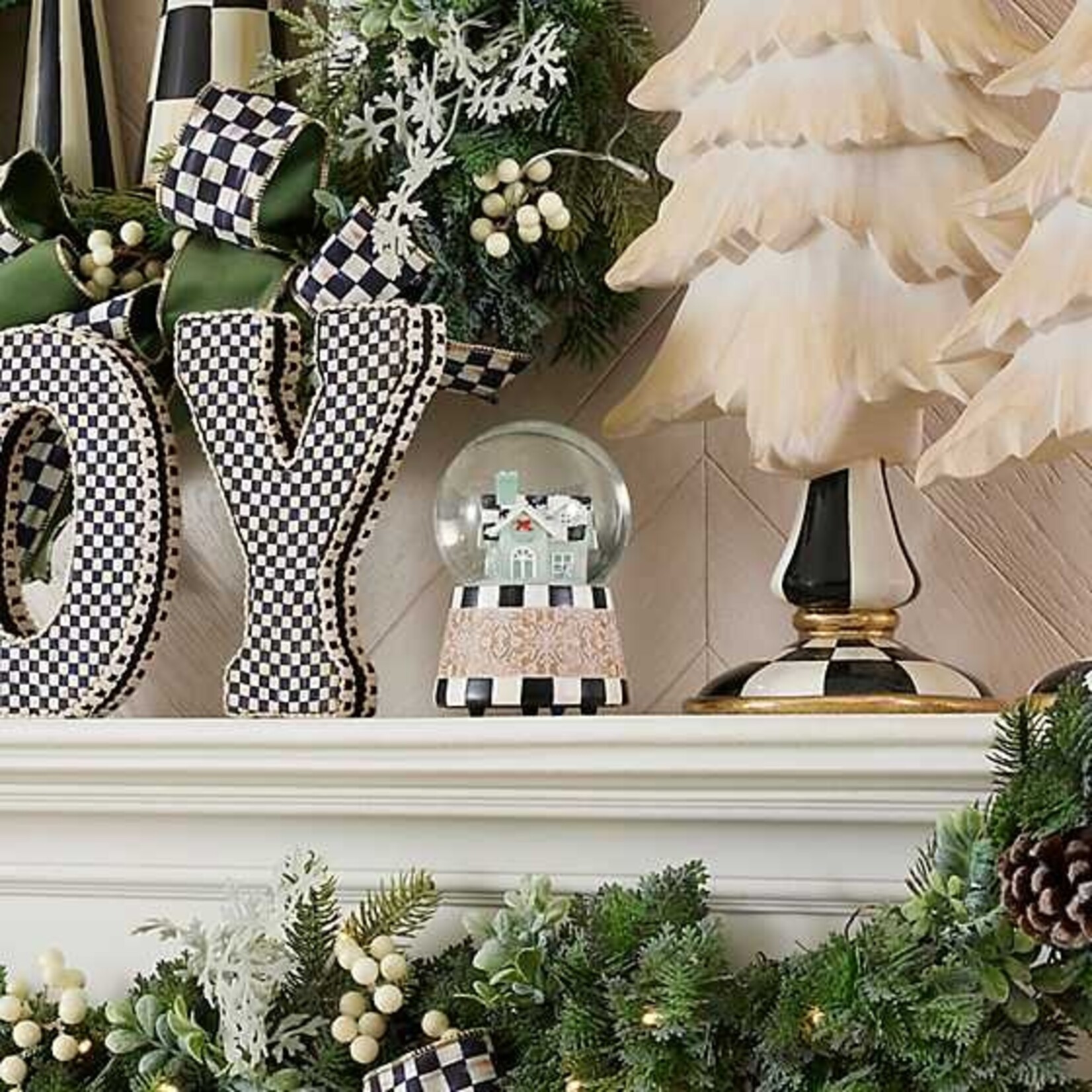 MacKenzie-Childs Farmhouse Holiday Snow Globe