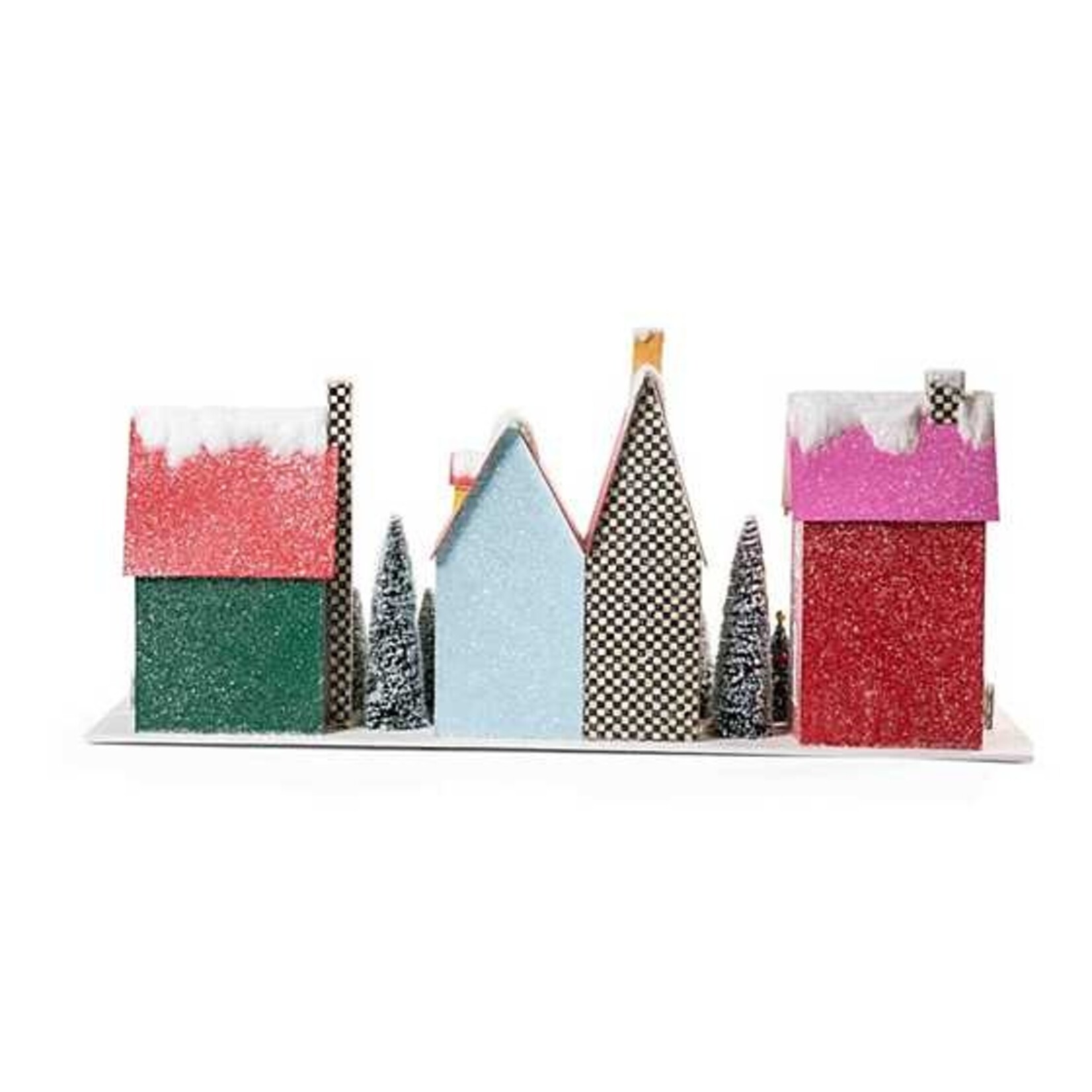 MacKenzie-Childs Granny Kitsch Illuminated Village Mantel Arrangement