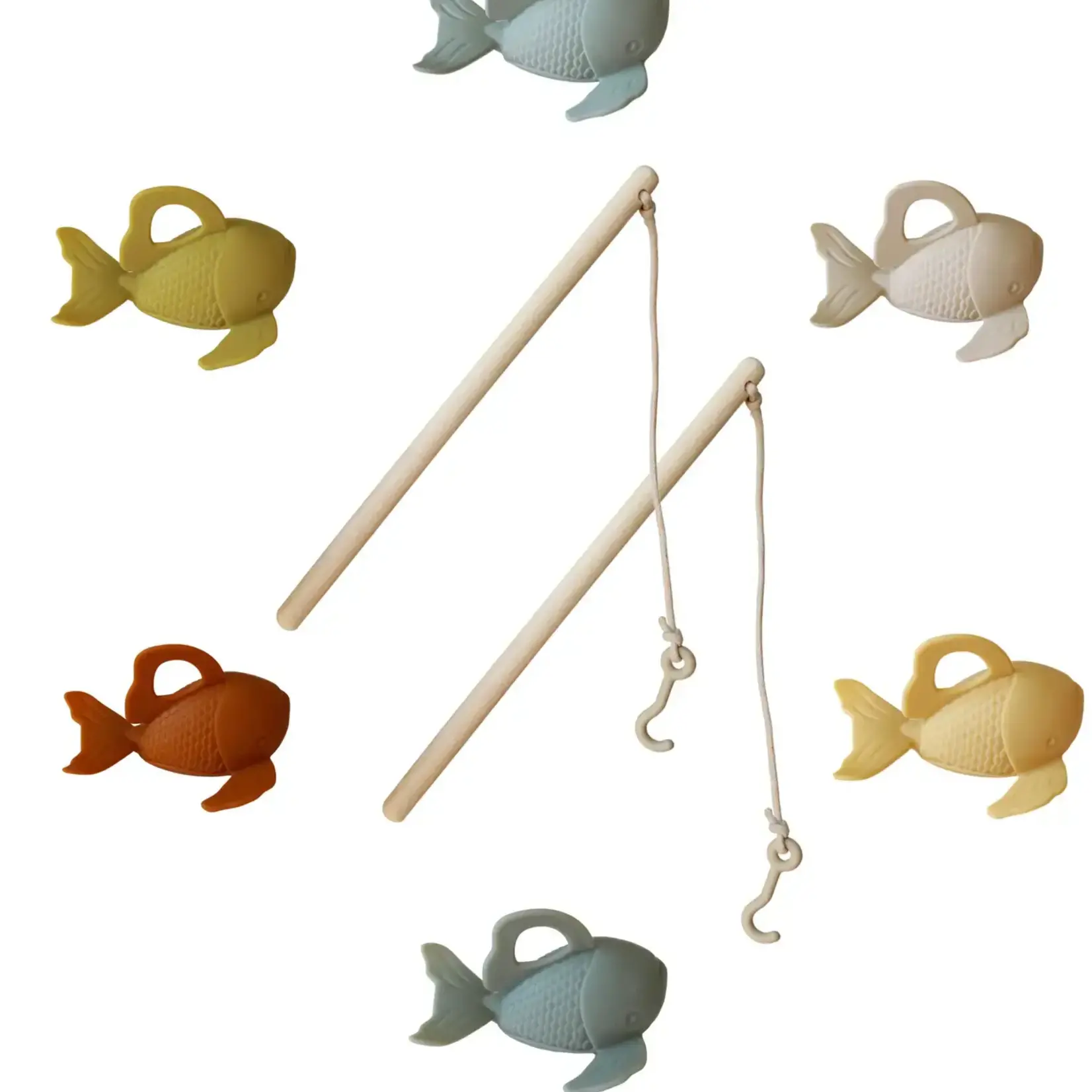 Marlowe & Co Silicone and Wood Fishing Play Set