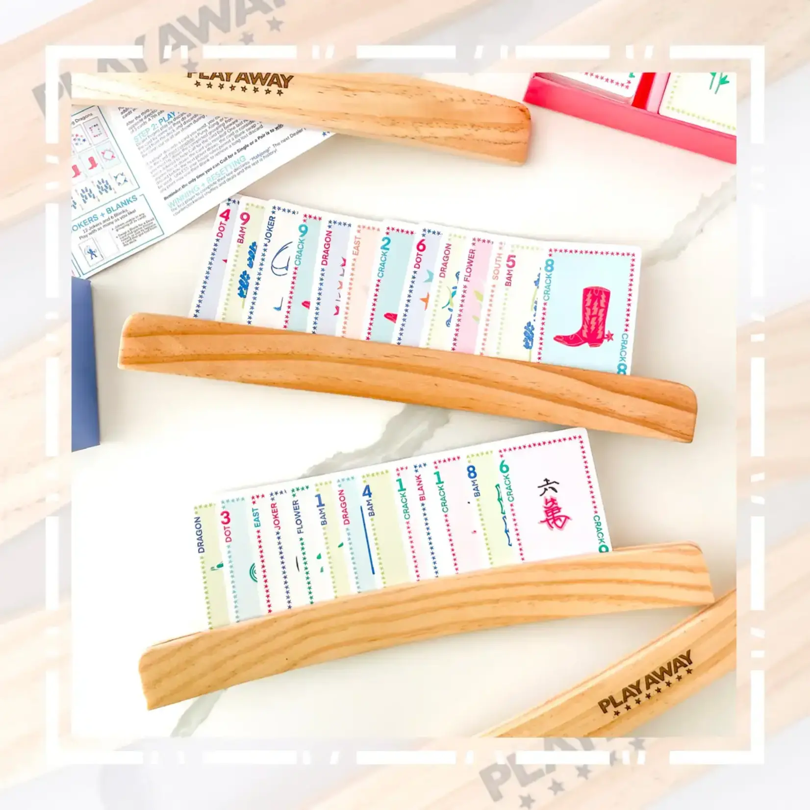 Play Away Cards Wooden Card Rack - Set of 4