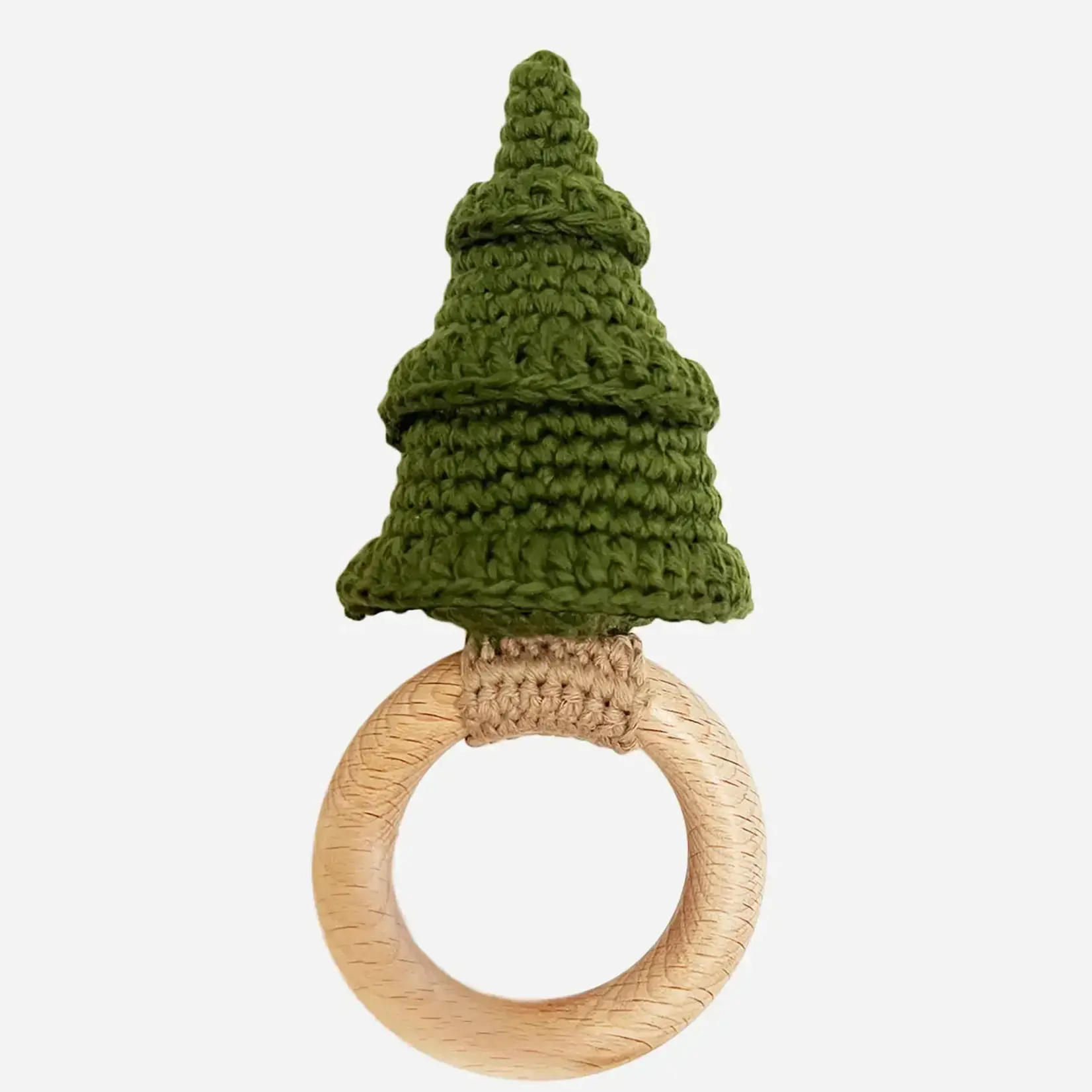 The Blueberry Hill Cotton Crochet Rattle Teether -  Tree