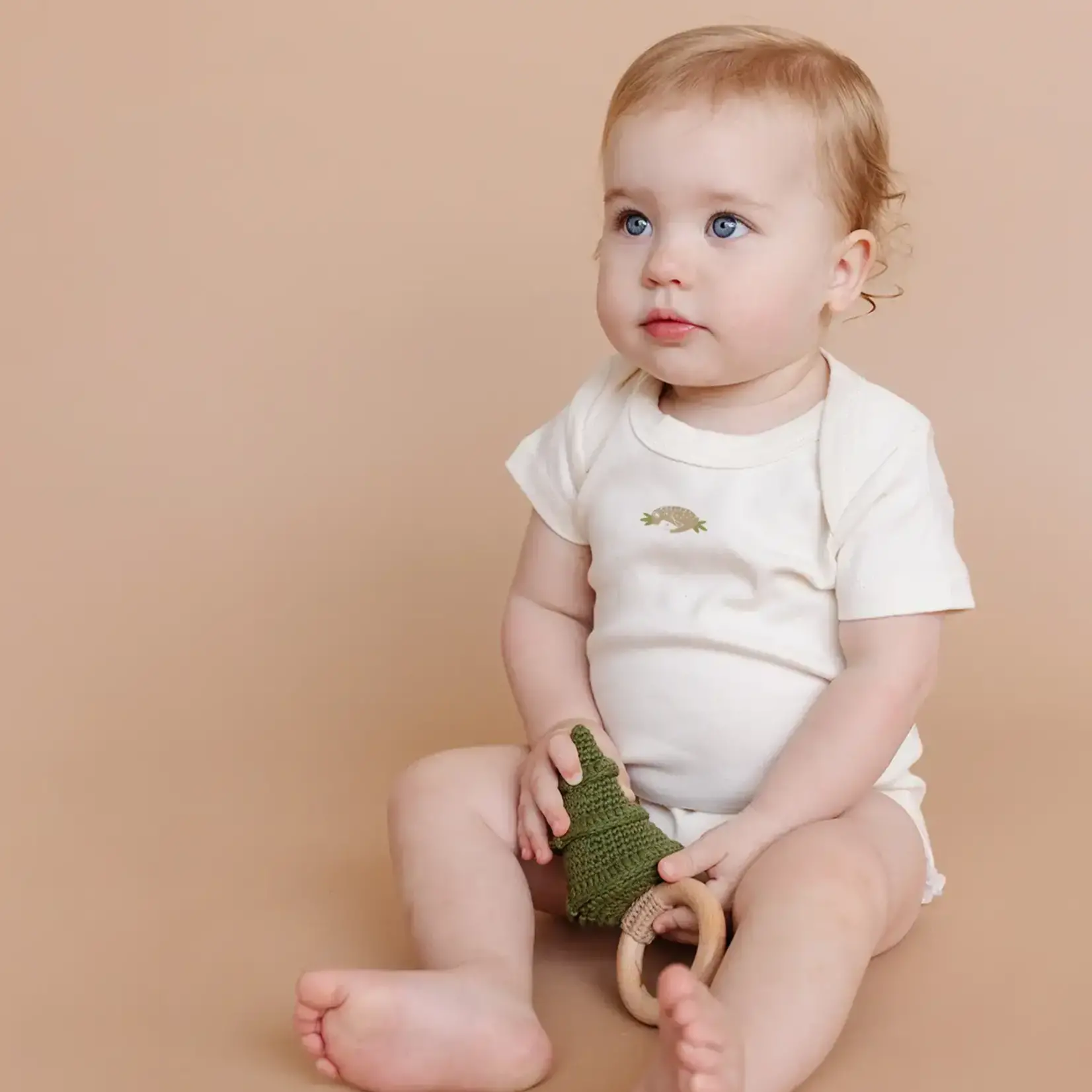 The Blueberry Hill Cotton Crochet Rattle Teether -  Tree