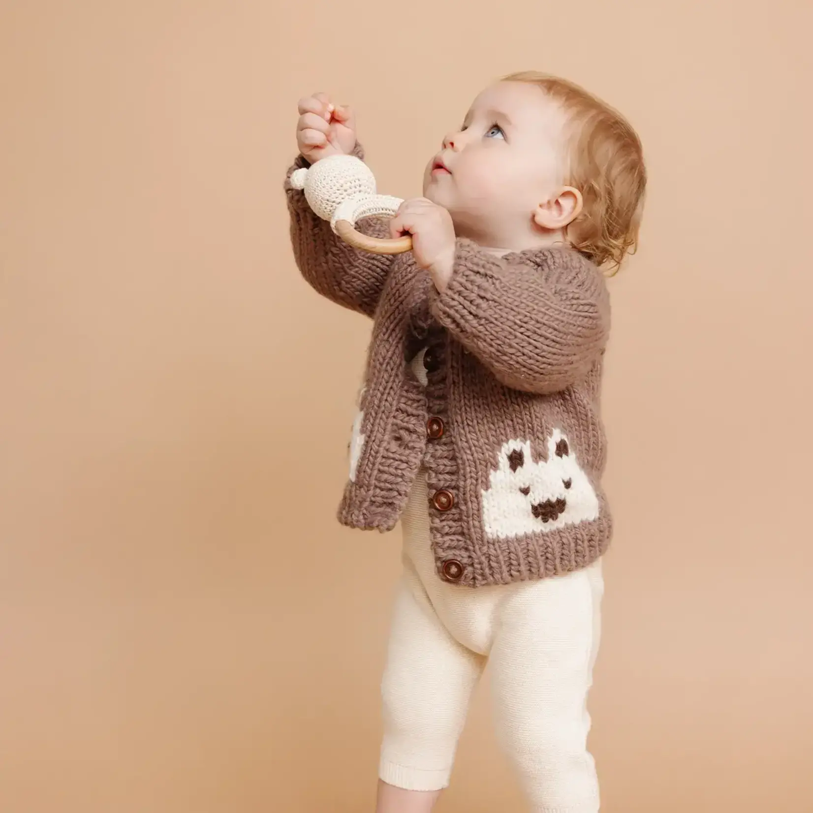 The Blueberry Hill Bear Cardigan - Tan