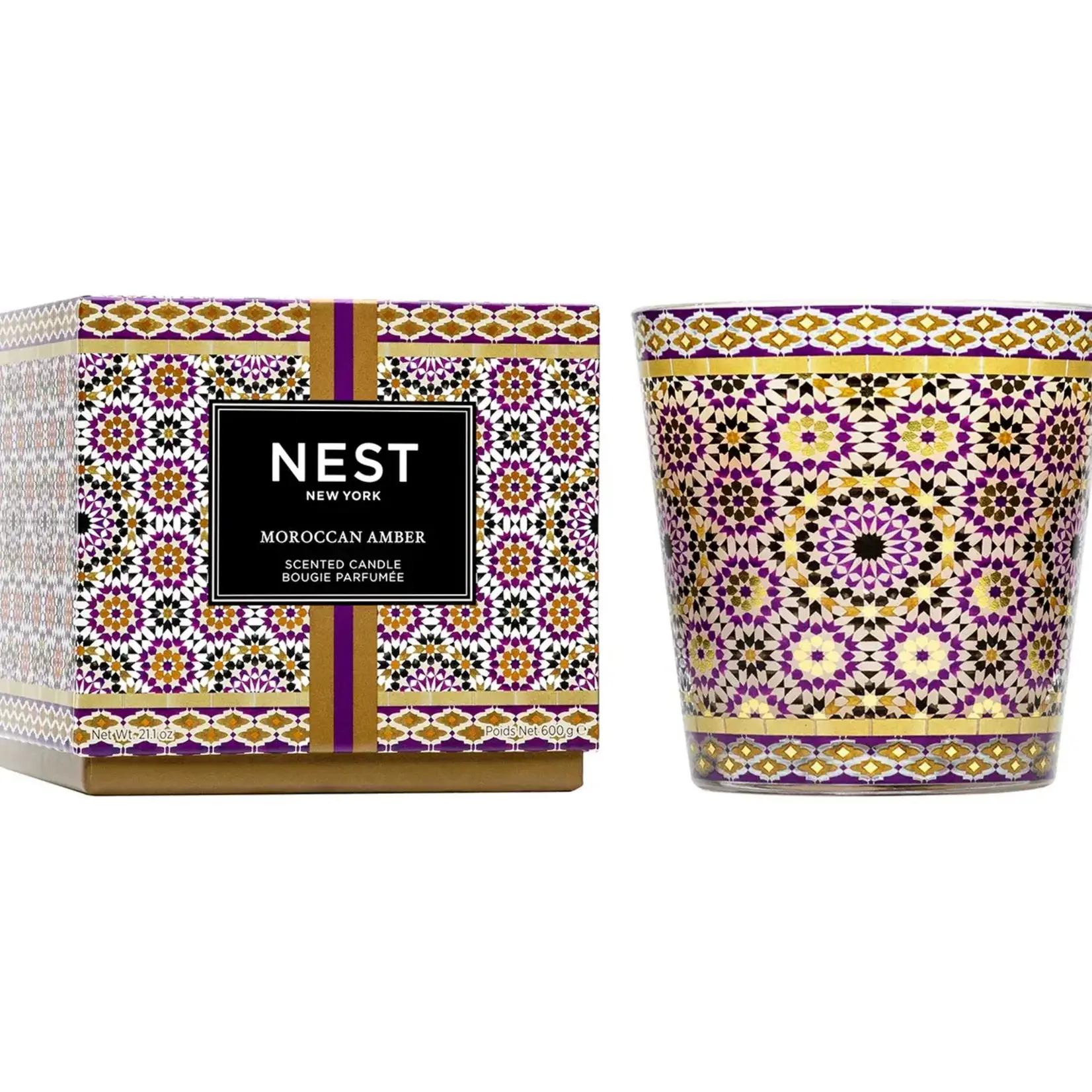 Nest Fragrances Moroccan Amber Decorative 3-Wick Candle