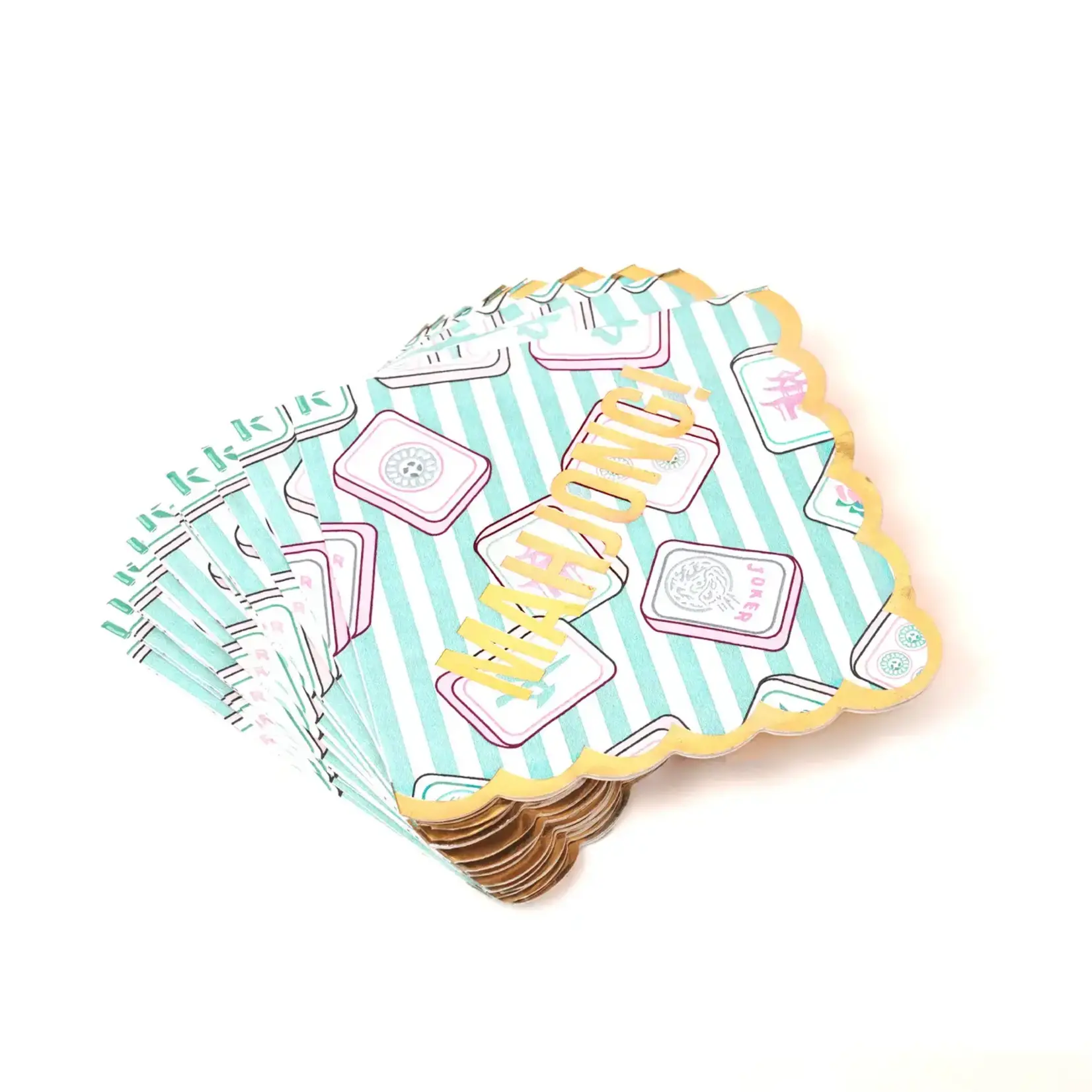 8 Oak Lane Mahjong Stripe Paper Beverage Napkin Packs