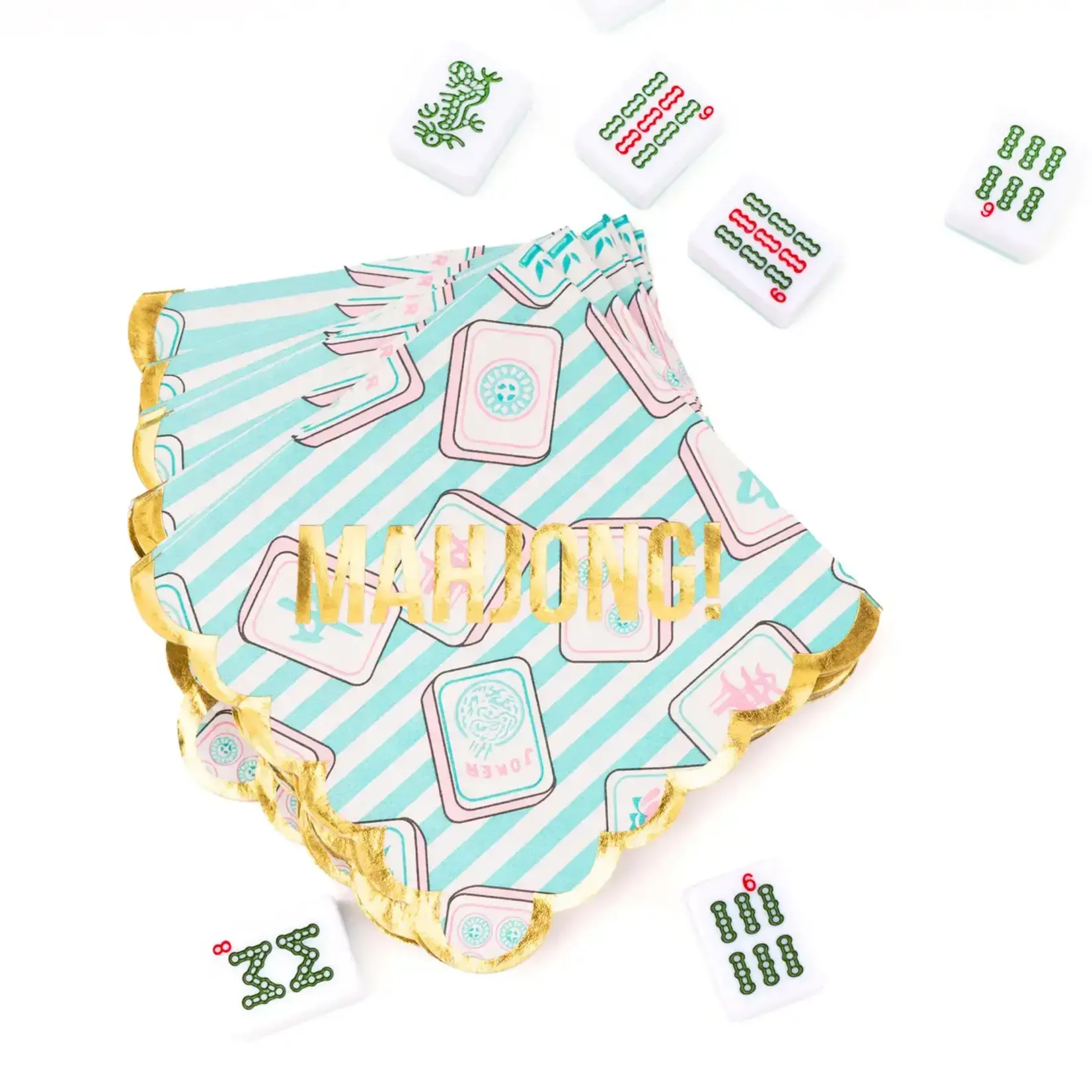 8 Oak Lane Mahjong Stripe Paper Beverage Napkin Packs