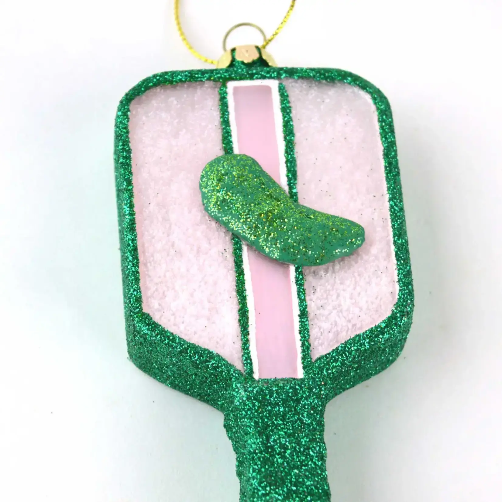 8 Oak Lane Pickleball Boxed Glass Ornament