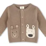 Viverano Organics Animal Pocket Button Cardigan - Cocoa Heather