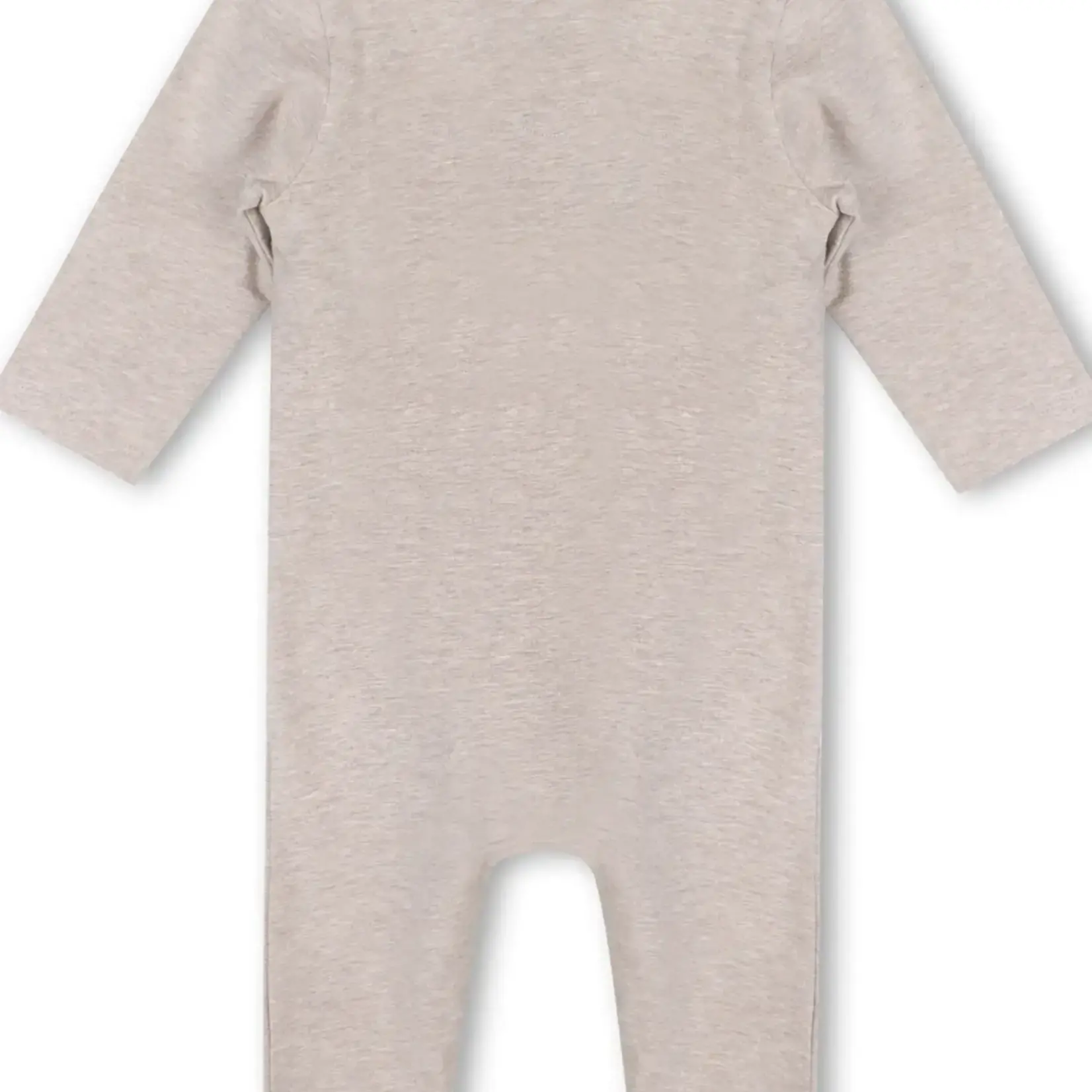 Viverano Organics Animal Embroidered Baby Footed Kimono Jumpsuit - Oatmeal