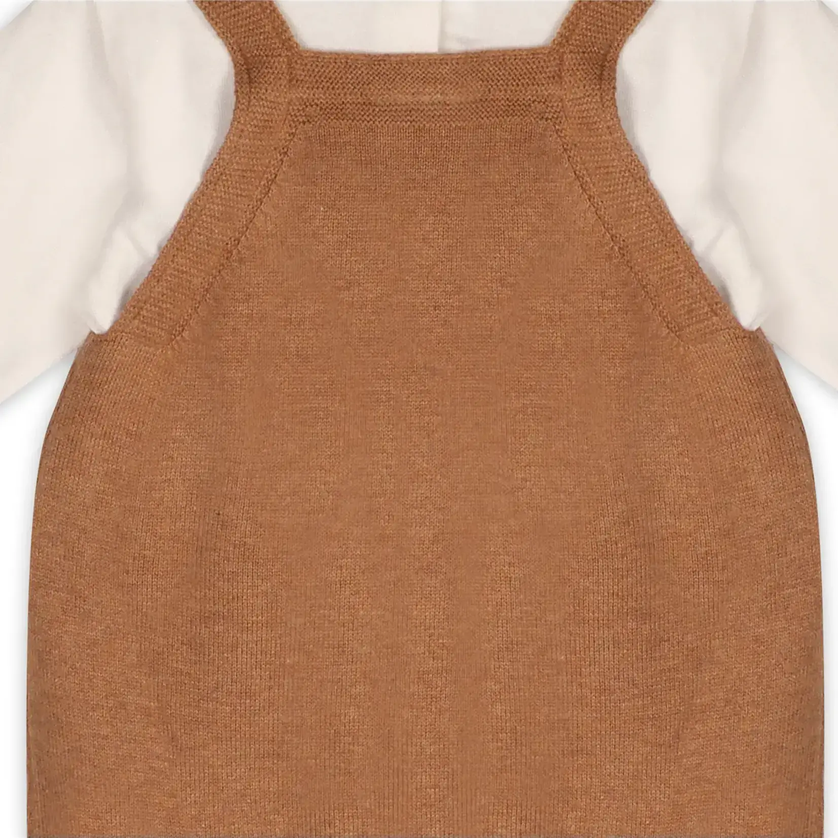 Viverano Organics Bear Sweater Knit Baby Overall & Bodysuit Set - Chai