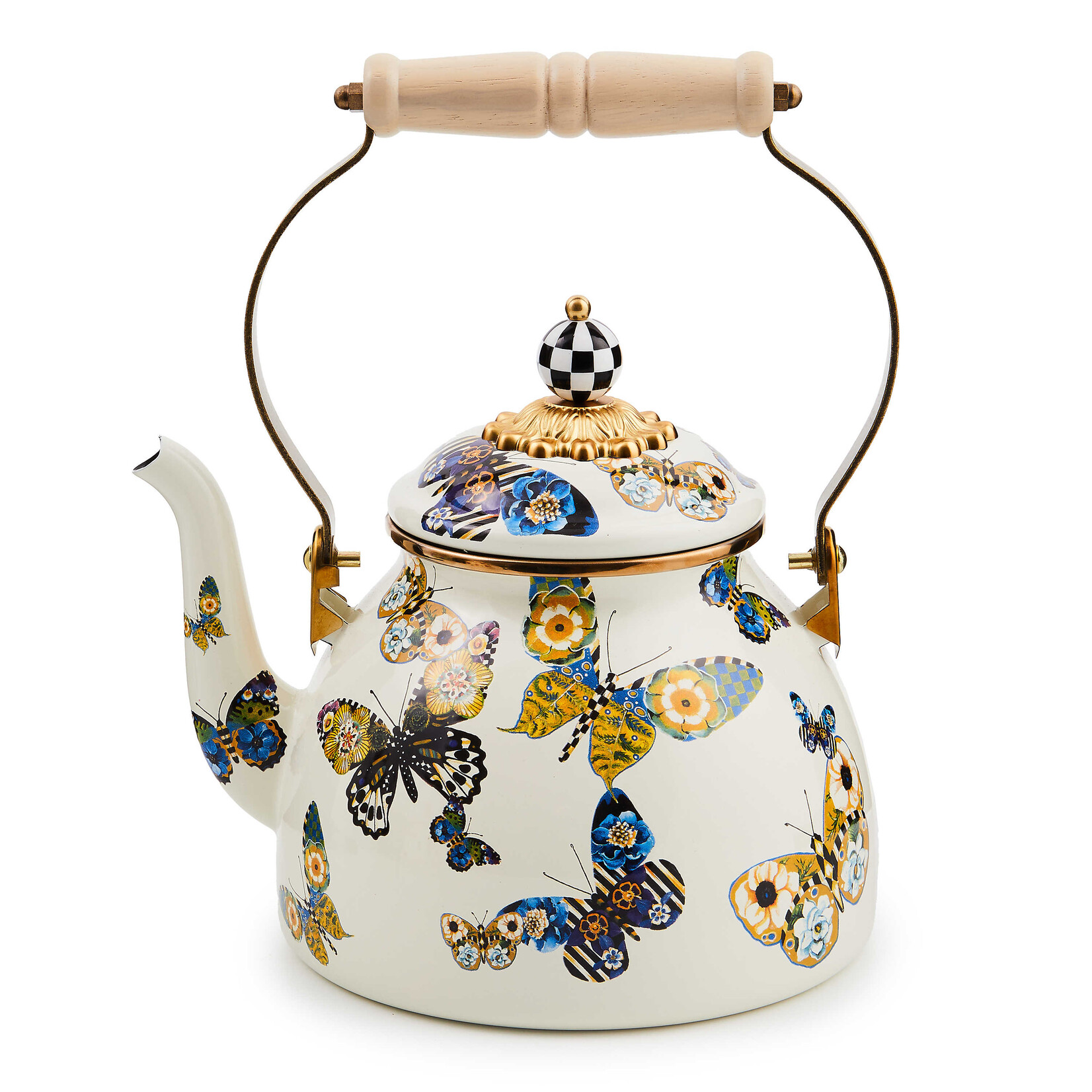 MacKenzie-Childs Butterfly 2 Quart Tea Kettle
