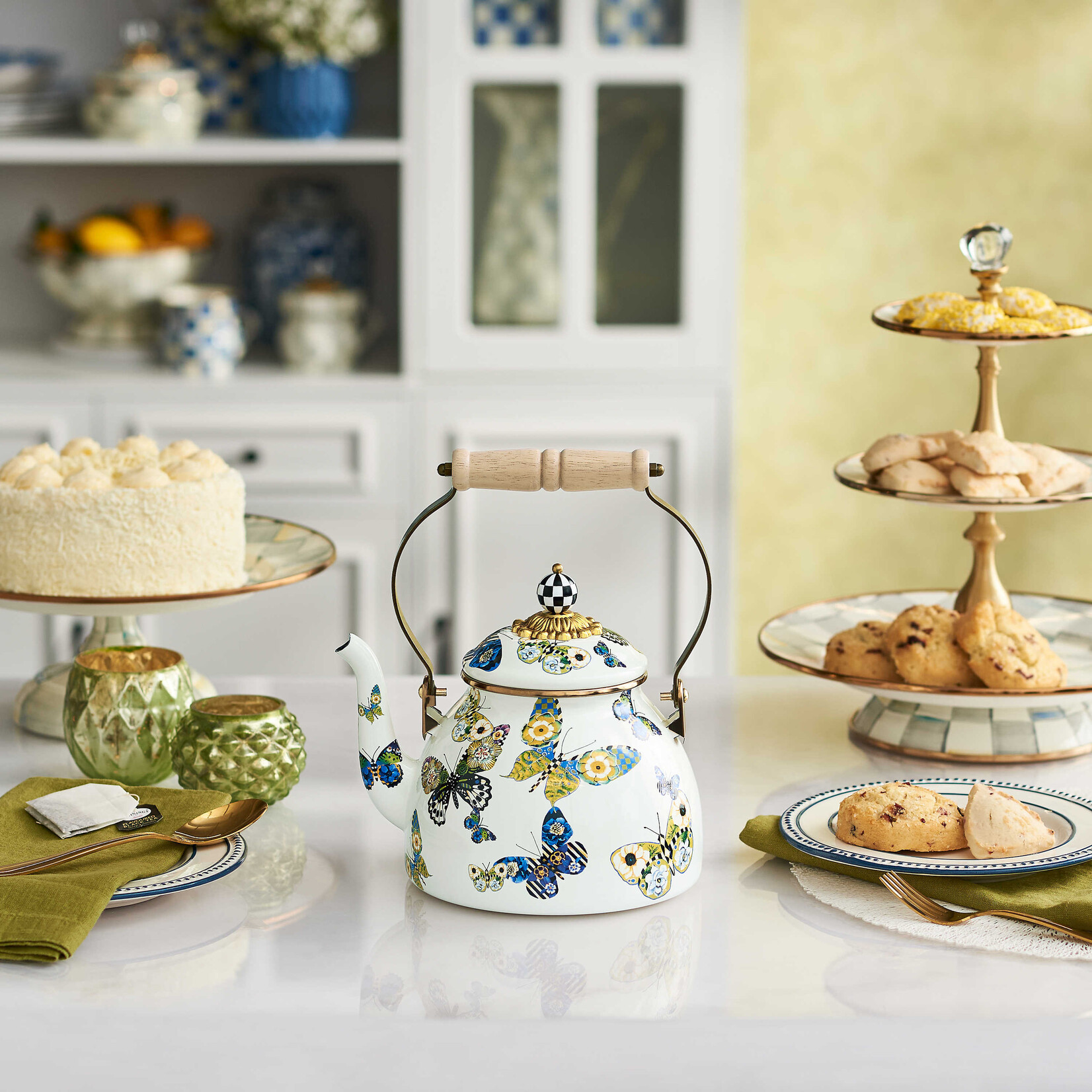 MacKenzie-Childs Butterfly 2 Quart Tea Kettle