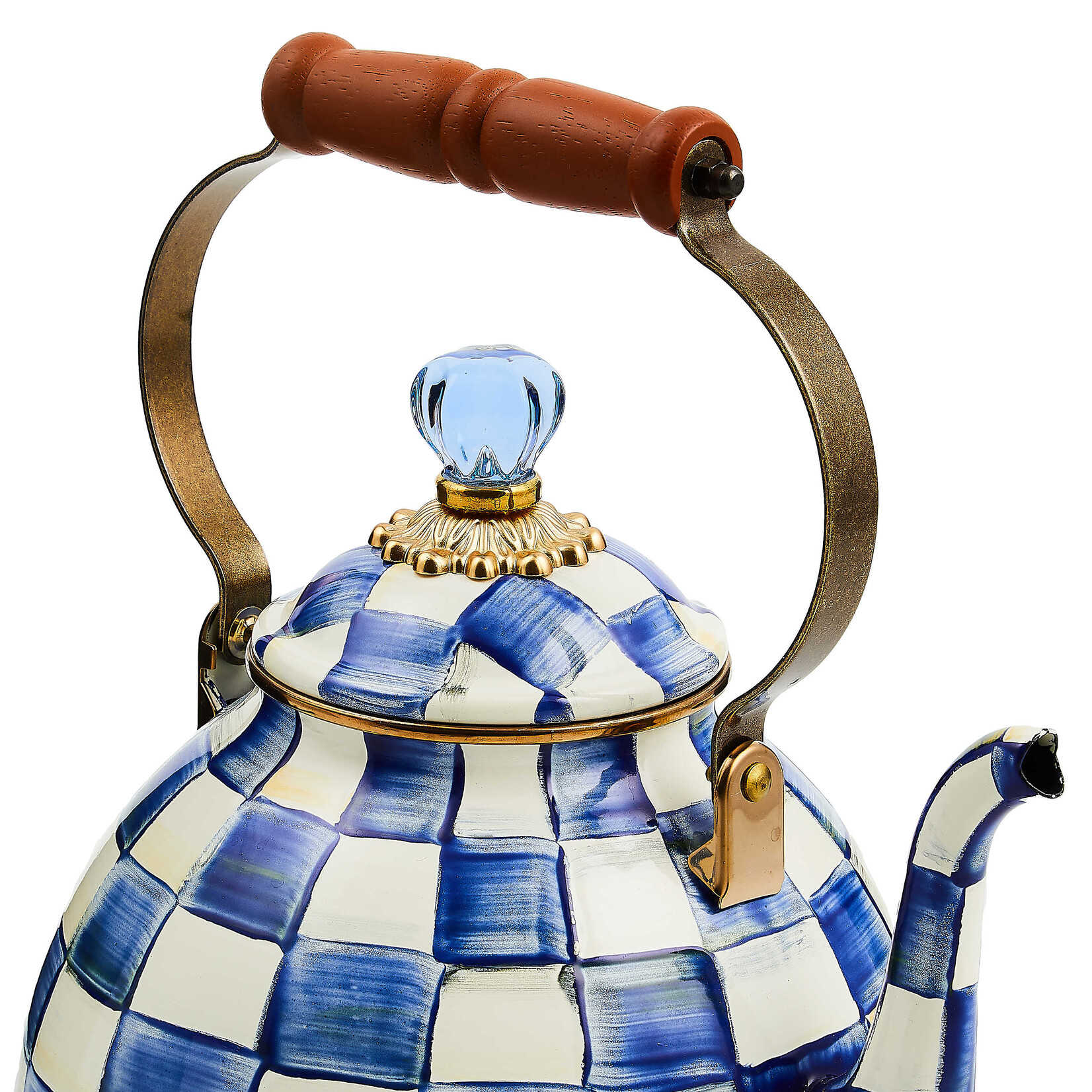 MacKenzie-Childs Royal Check 3 Quart Tea Kettle