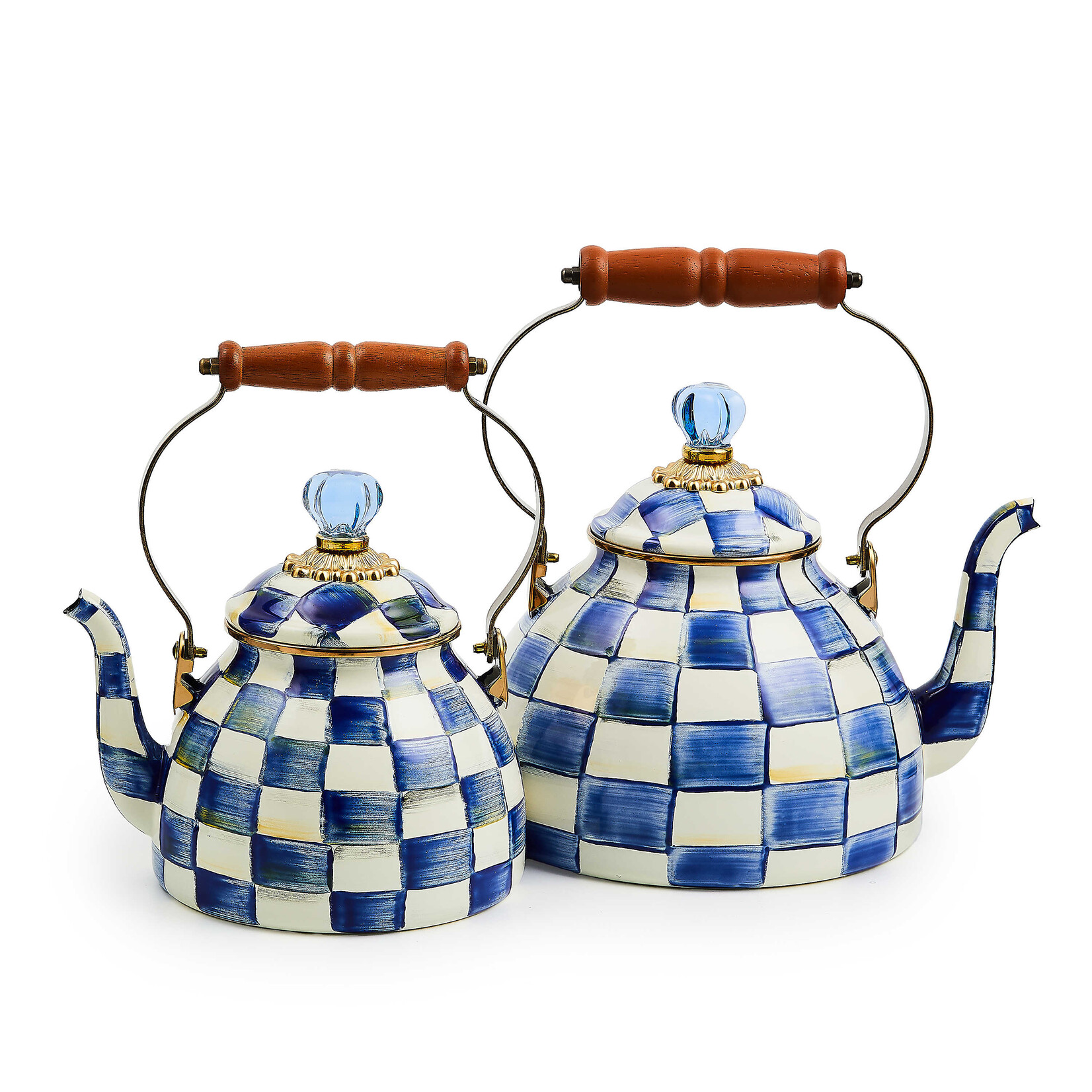 MacKenzie-Childs Royal Check 3 Quart Tea Kettle
