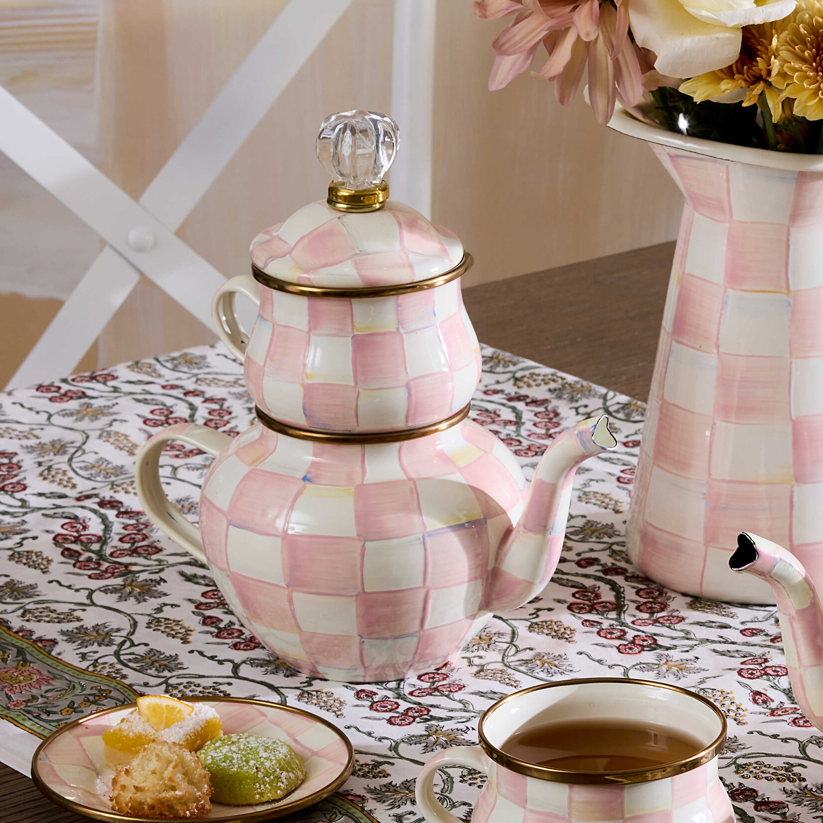 MacKenzie-Childs rosy check high tea