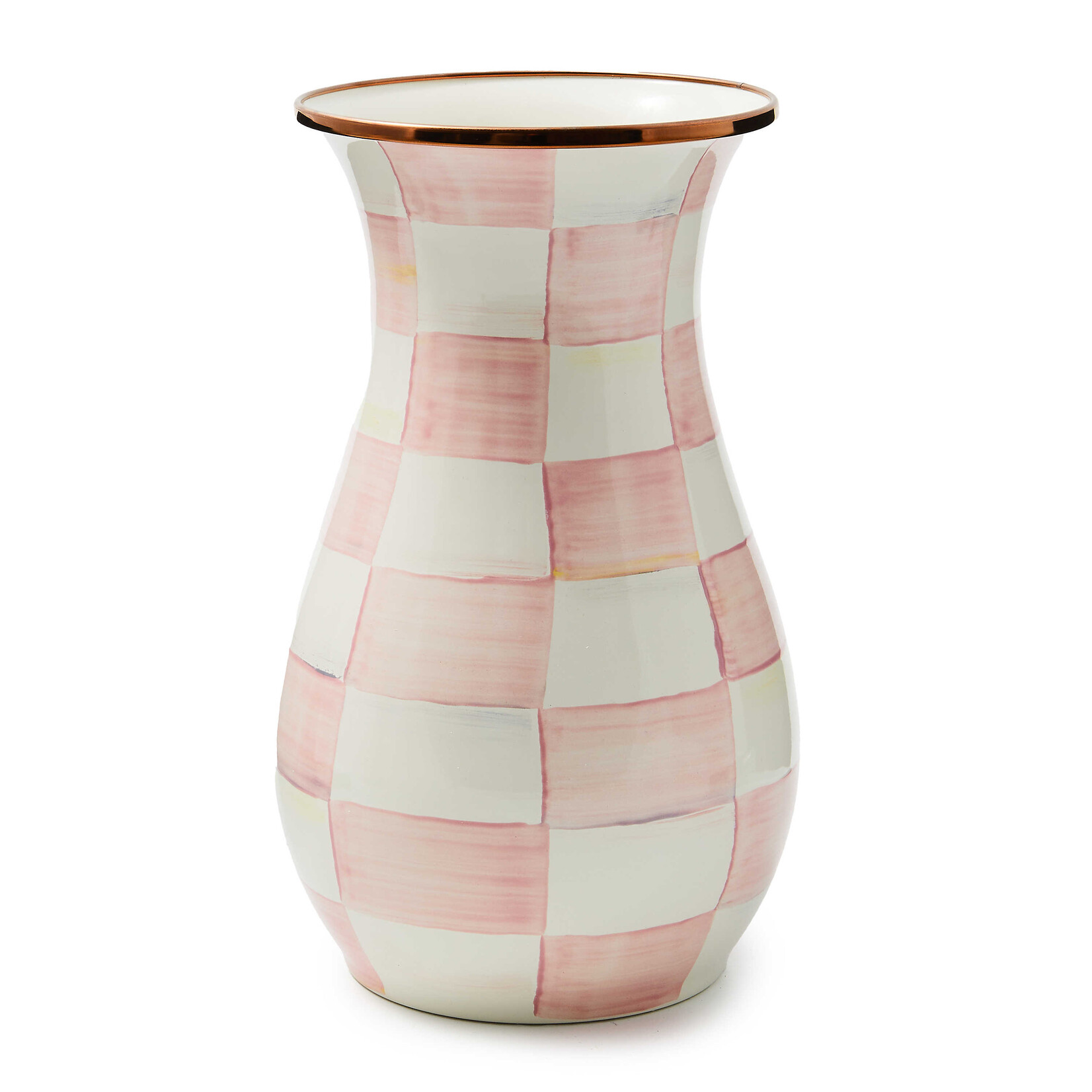 MacKenzie-Childs rosy check tall vase