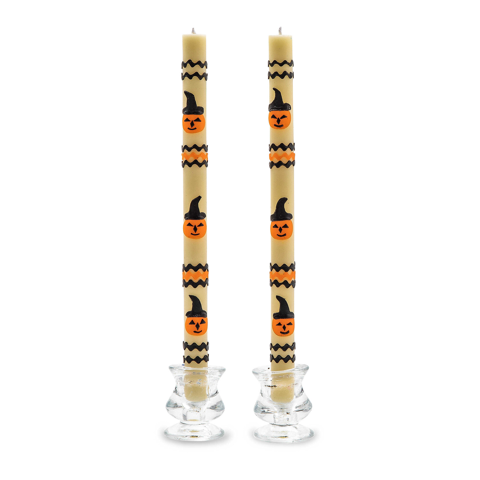 MacKenzie-Childs Jack o' Lantern Dinner Candles, Set of 2